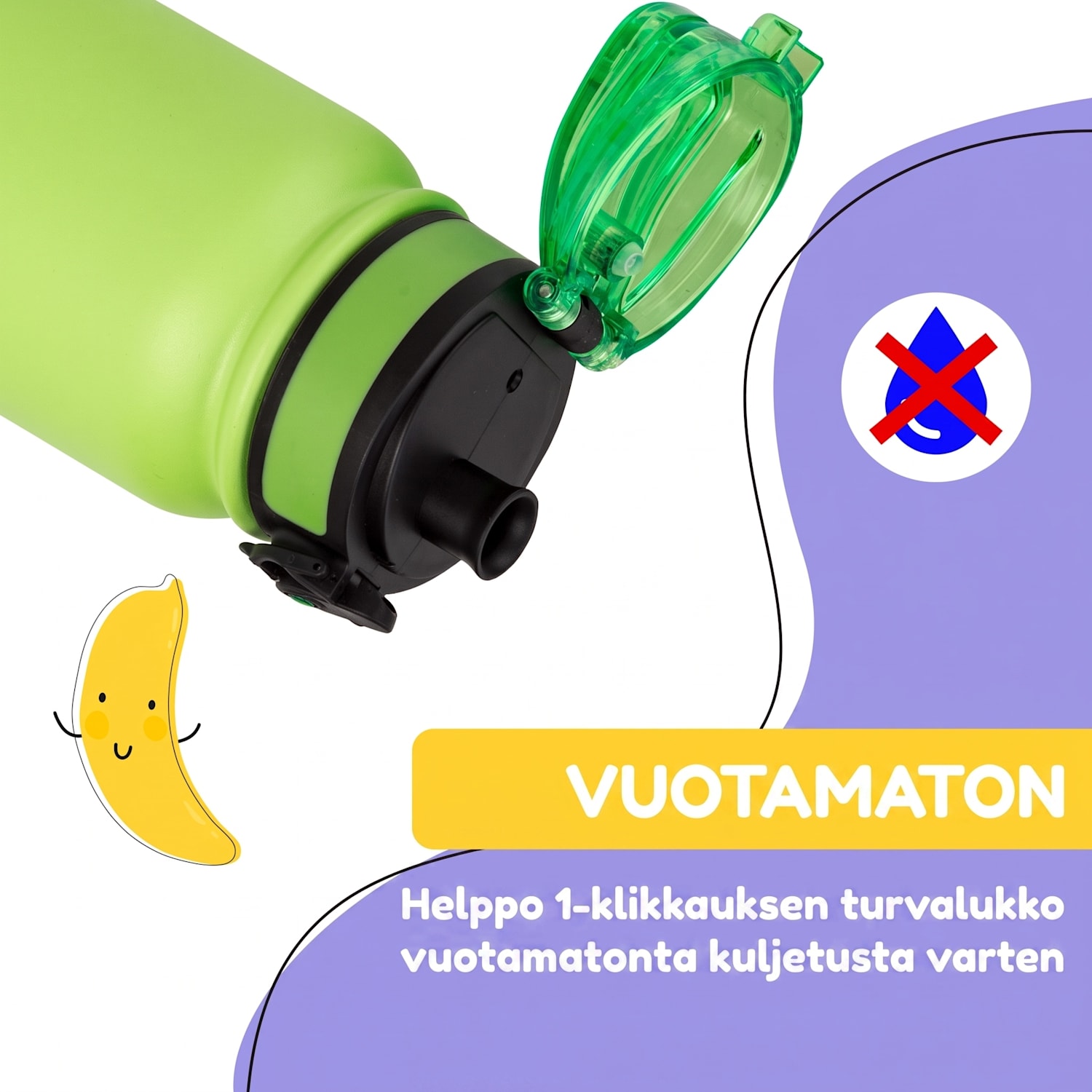 schmatzfatz-termosjuomapullo lapsille 550 ml ruostumaton teräs | ABS | BPA-vapaa 550 ml | Vihreä