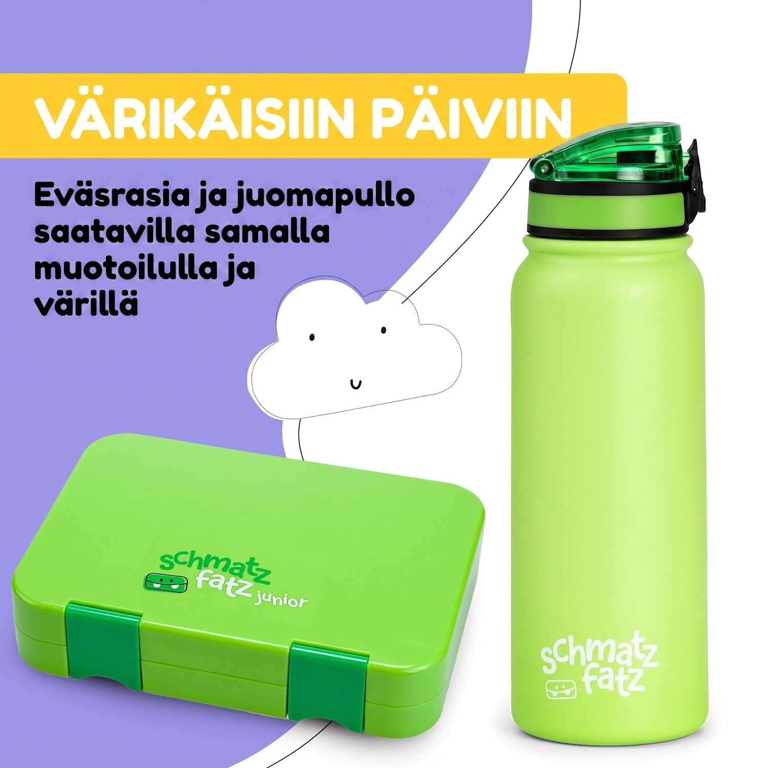 schmatzfatz-termosjuomapullo lapsille 550 ml ruostumaton teräs | ABS | BPA-vapaa 550 ml | Vihreä