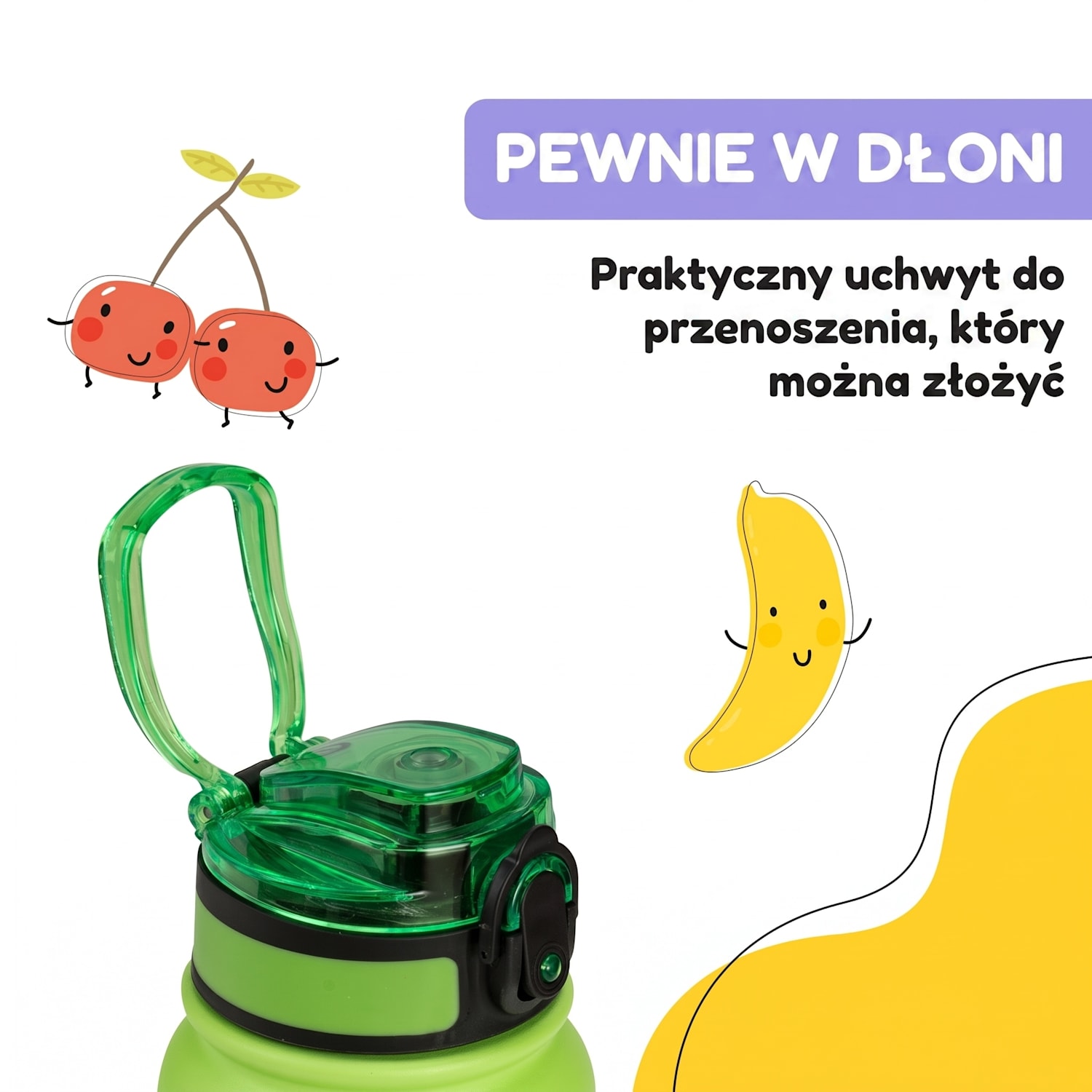 Wakaba, termos 550 ml ze stali nierdzewnej, tworzywo Tritan, bez BPA 550 ml | Zielony