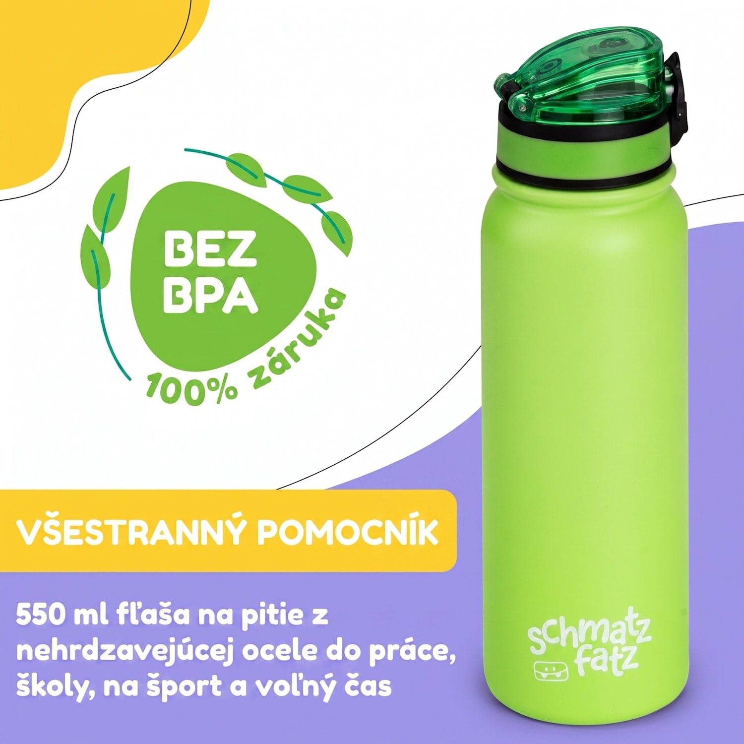 Wakaba termoska 550 ml z nehrdzavejúcej ocele Tritan BPA-Free 550 ml | Zelená