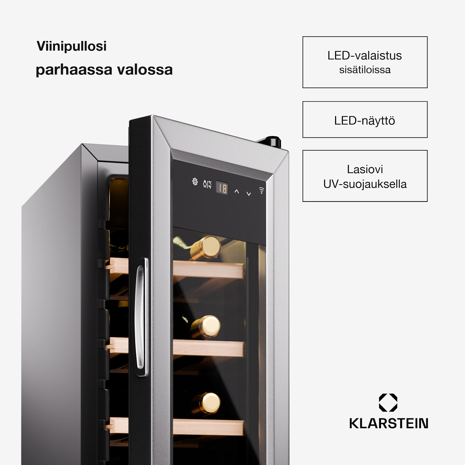 Shiraz Premium Smart 12 Slim viinikaappi 12 pulloa