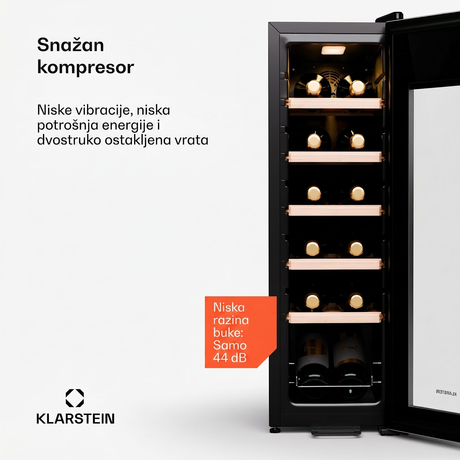 Shiraz Premium Smart, Hladnjak za vino, 12 Slim za 12 boca 12 boca
