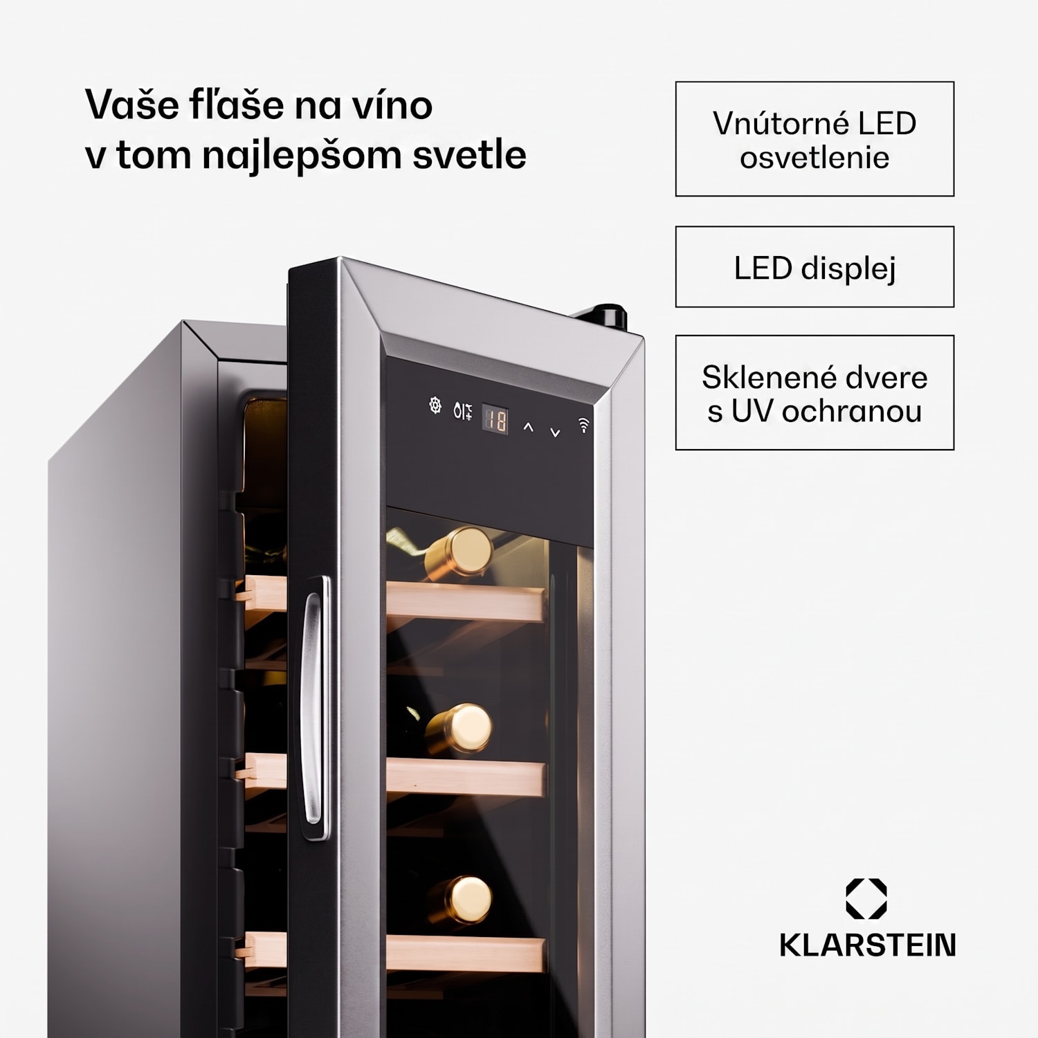 Shiraz Premium Smart, Chladnička na víno, 12 Slim na 12 fliaš 12 fliaš