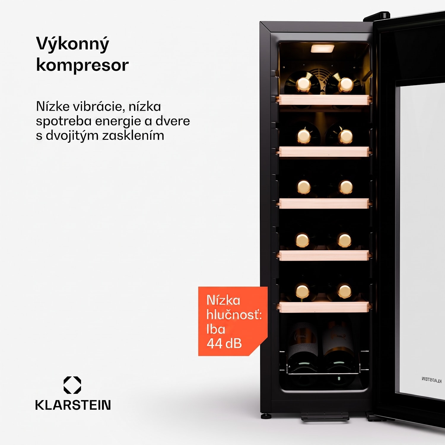 Shiraz Premium Smart, Chladnička na víno, 12 Slim na 12 fliaš 12 fliaš