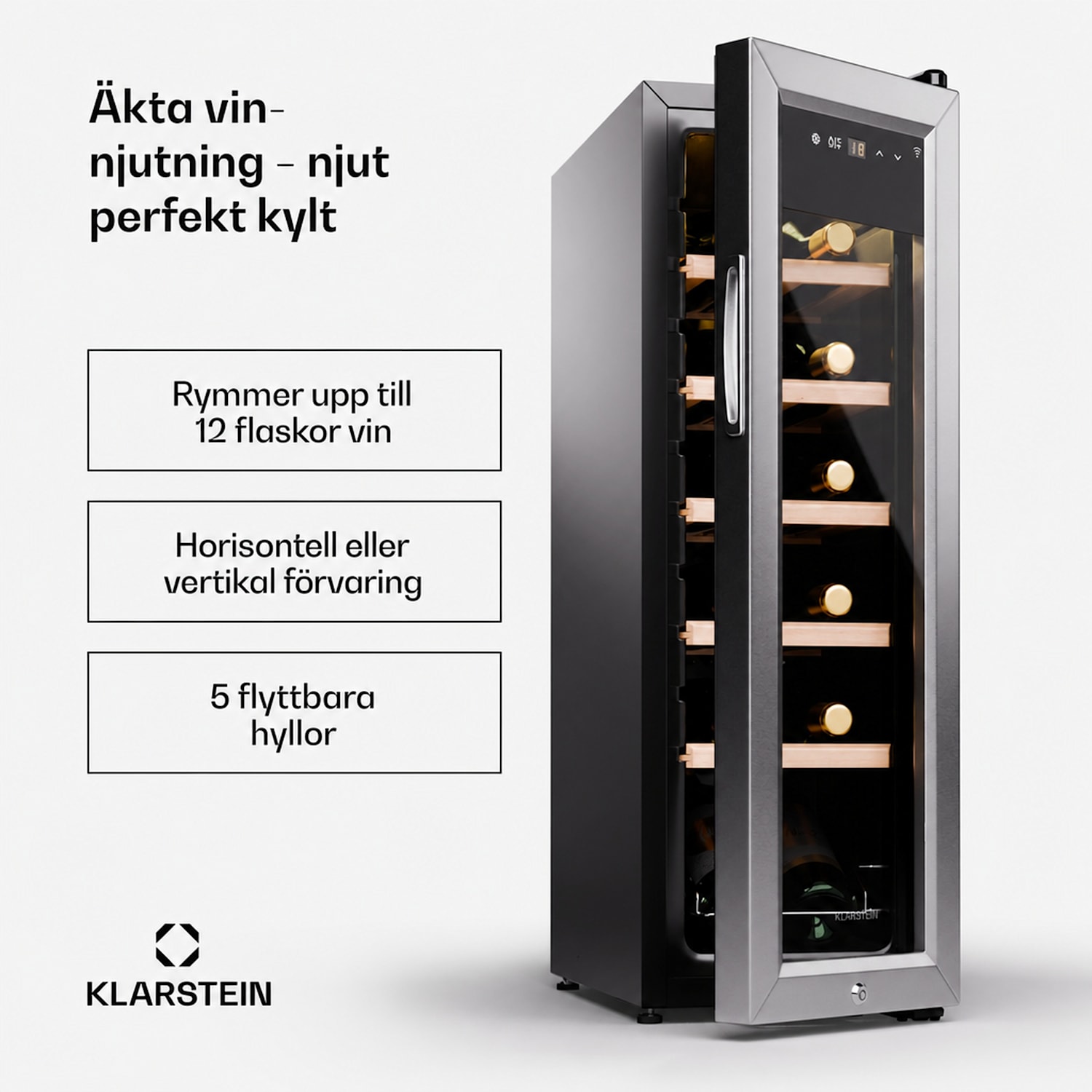 Shiraz Premium Smart 12 Slim vinkyl för 12 flaskor 12 flaskor