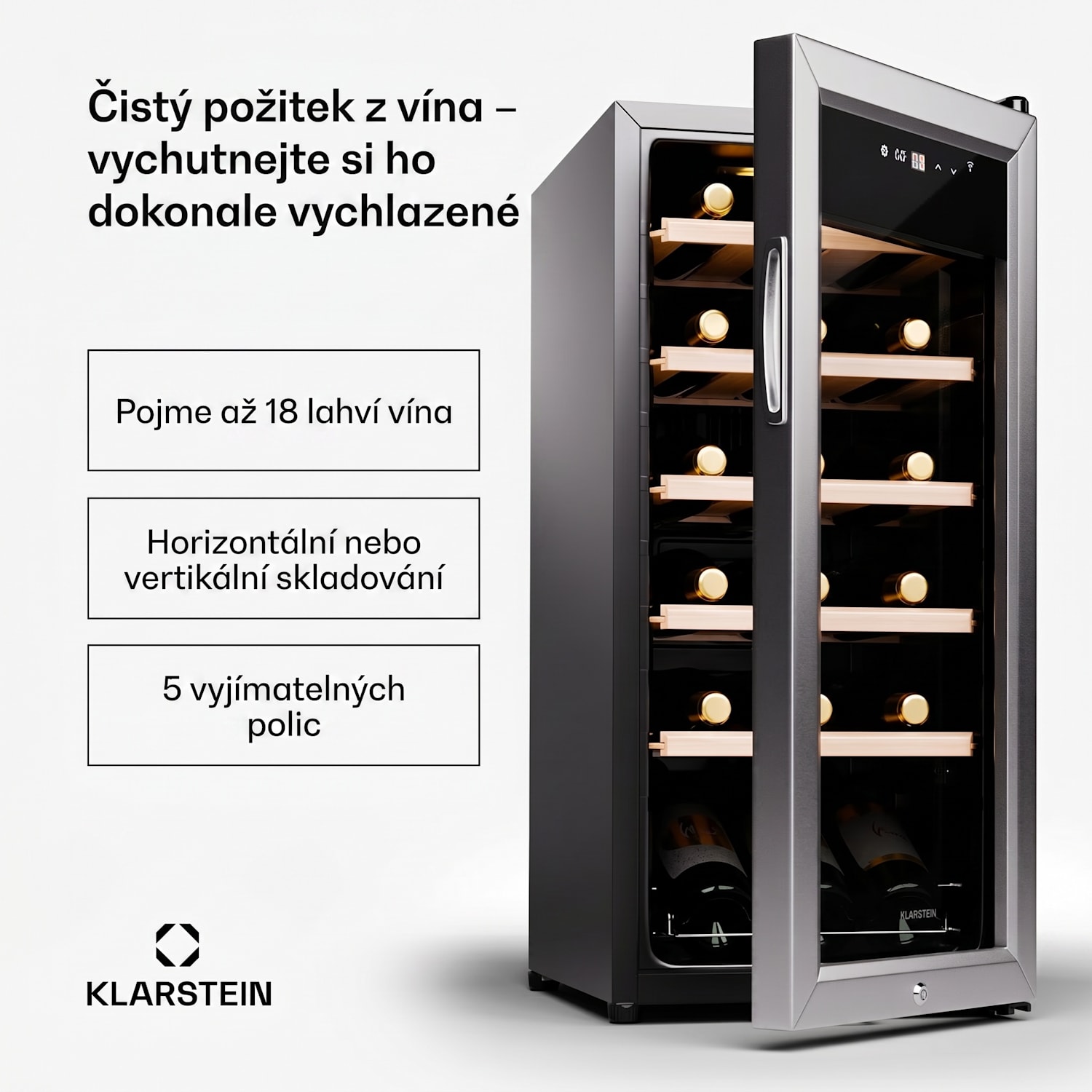 Shiraz Premium Smart 18, vinotéka na 18 lahví 18 lahví