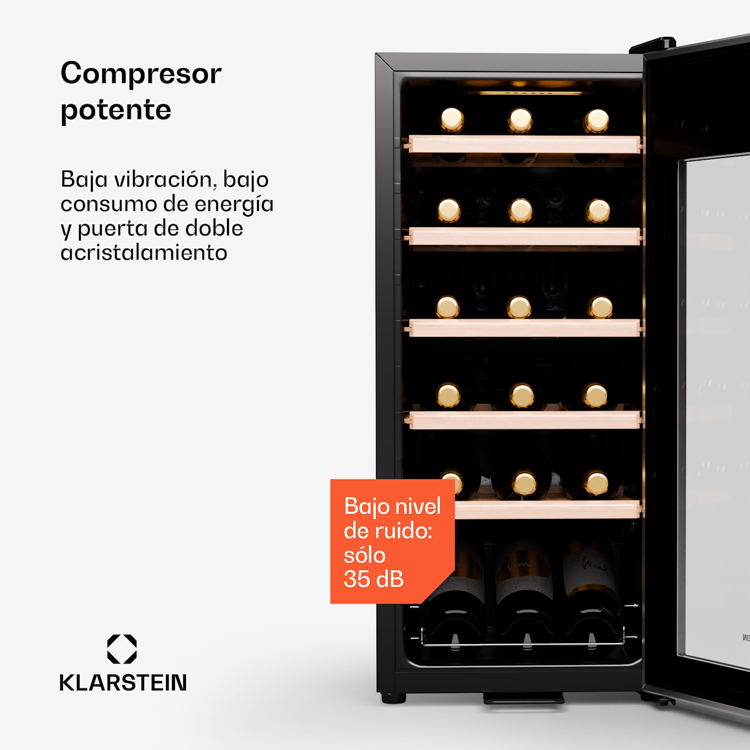 Shiraz Premium Smart 18 Slim nevera para vino  18 botellas