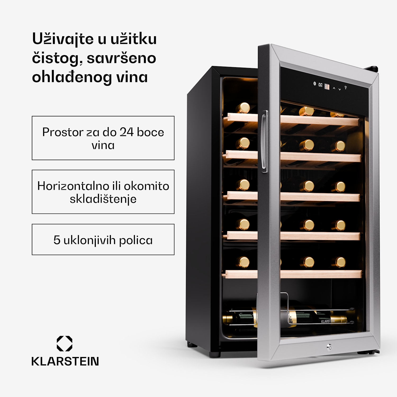 Shiraz Premium Smart 24, hladnjak za vino 