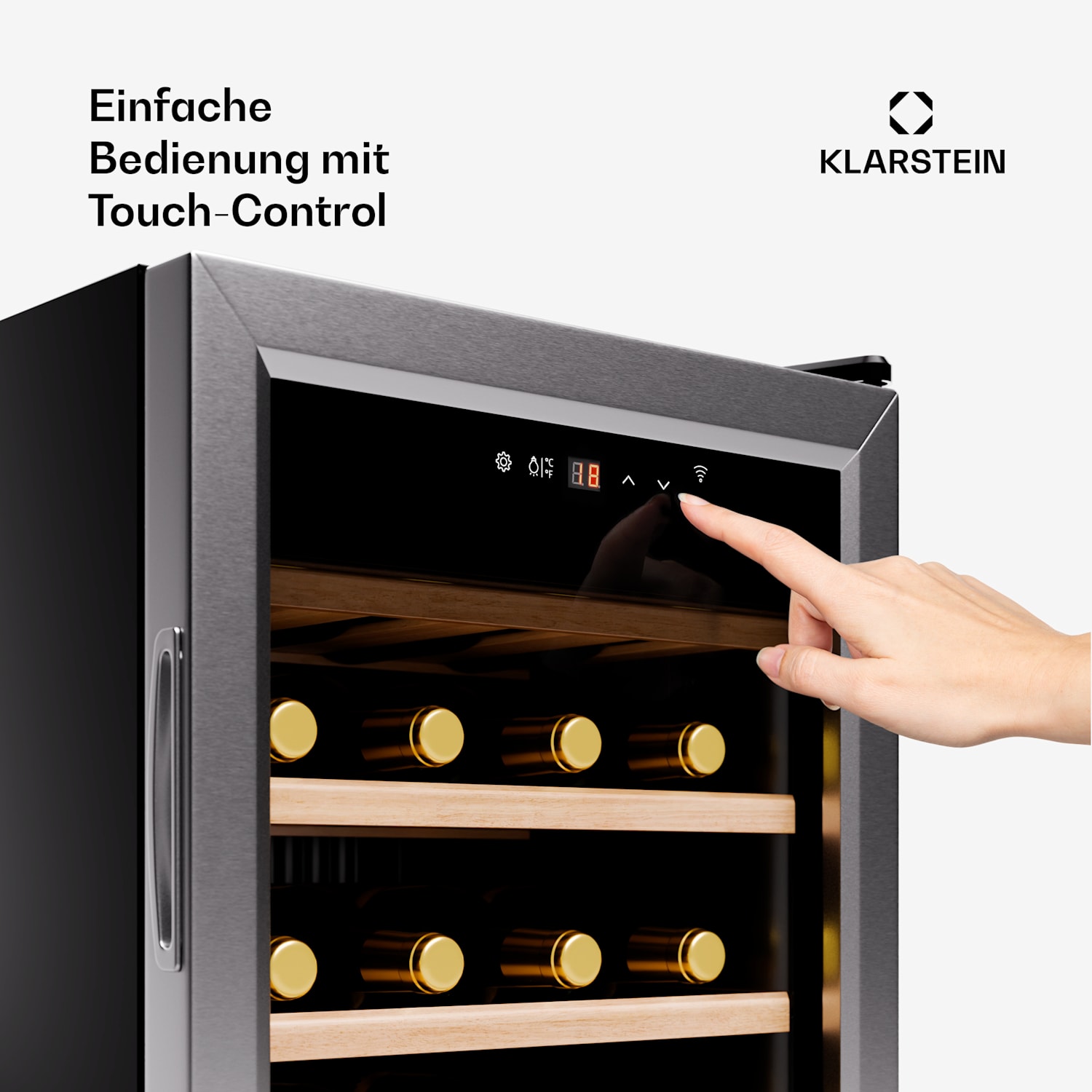 Shiraz Premium Smart 24 wijnkoelkast 24 flessen regelbare temperatuur ledverlichting wifi bediening touch display 24 flessen