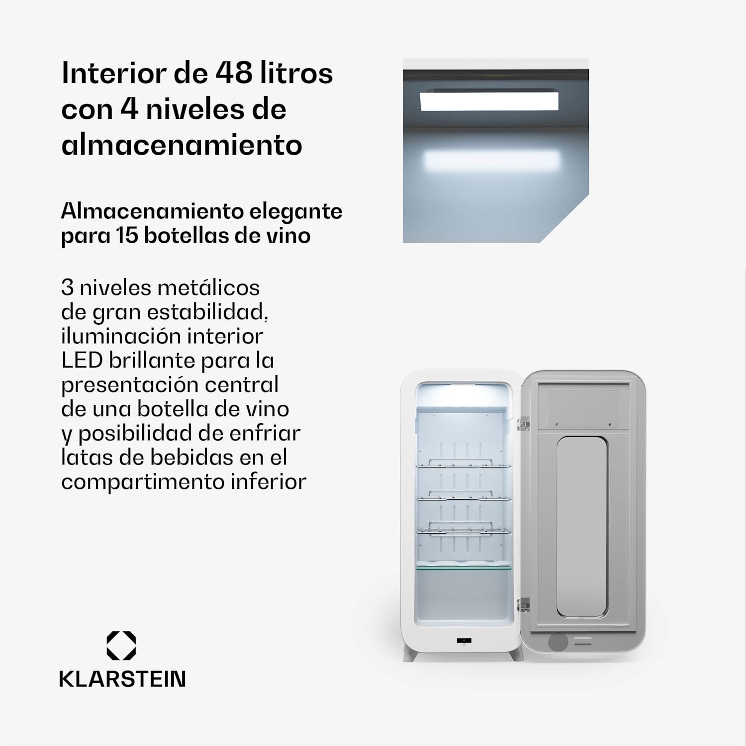 Shirley 15 Uno Cave à vin 15 bouteilles 5 - 20 °C Tactile Rétro 15 bouteilles | 1 zone de conservation | Noir