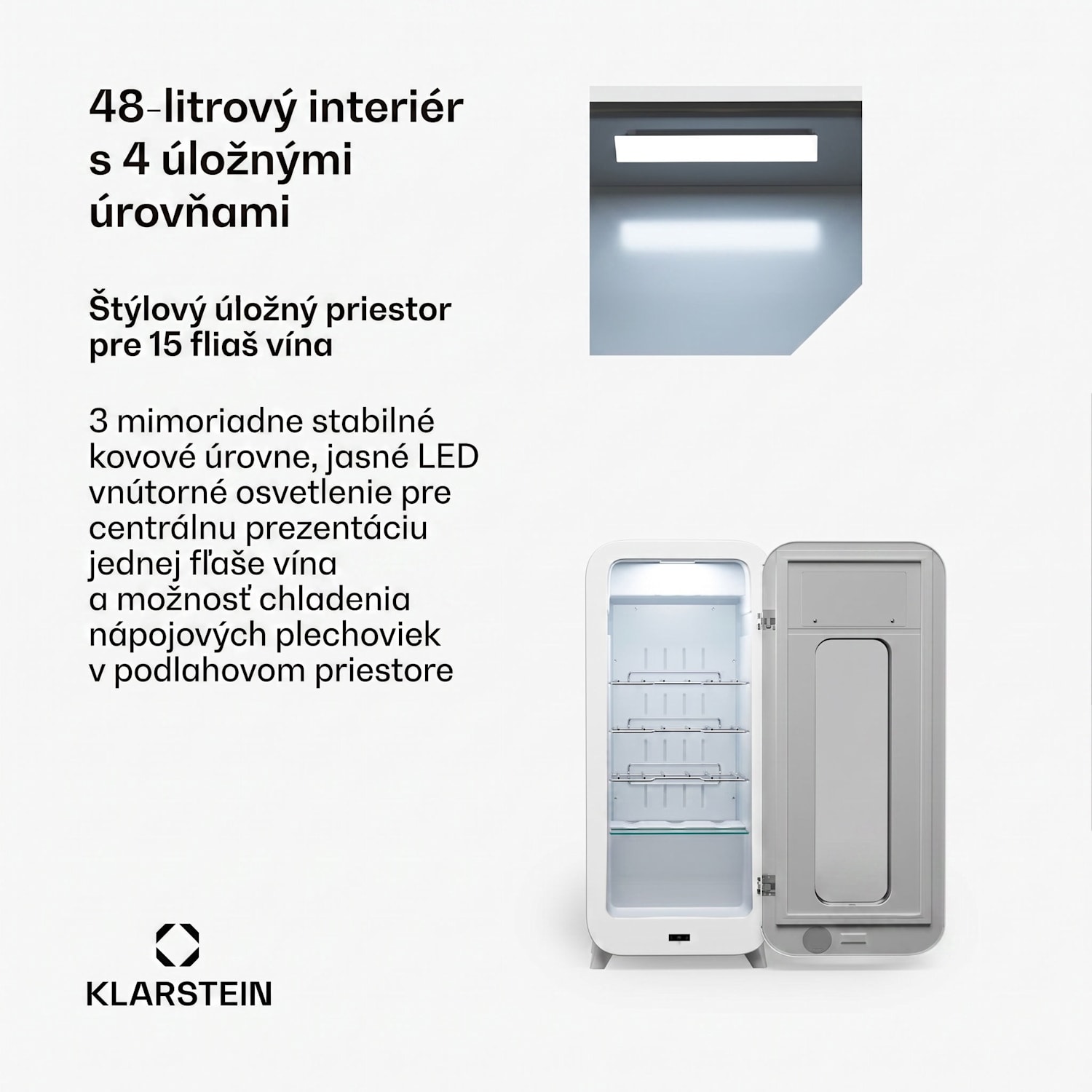 Shirley 15 Uno. chladnička na víno, 15 fliaš, 5 - 20 °C, dotykové ovládanie, retro 15 fliaš | 1 chladiaca zóna | Čierna