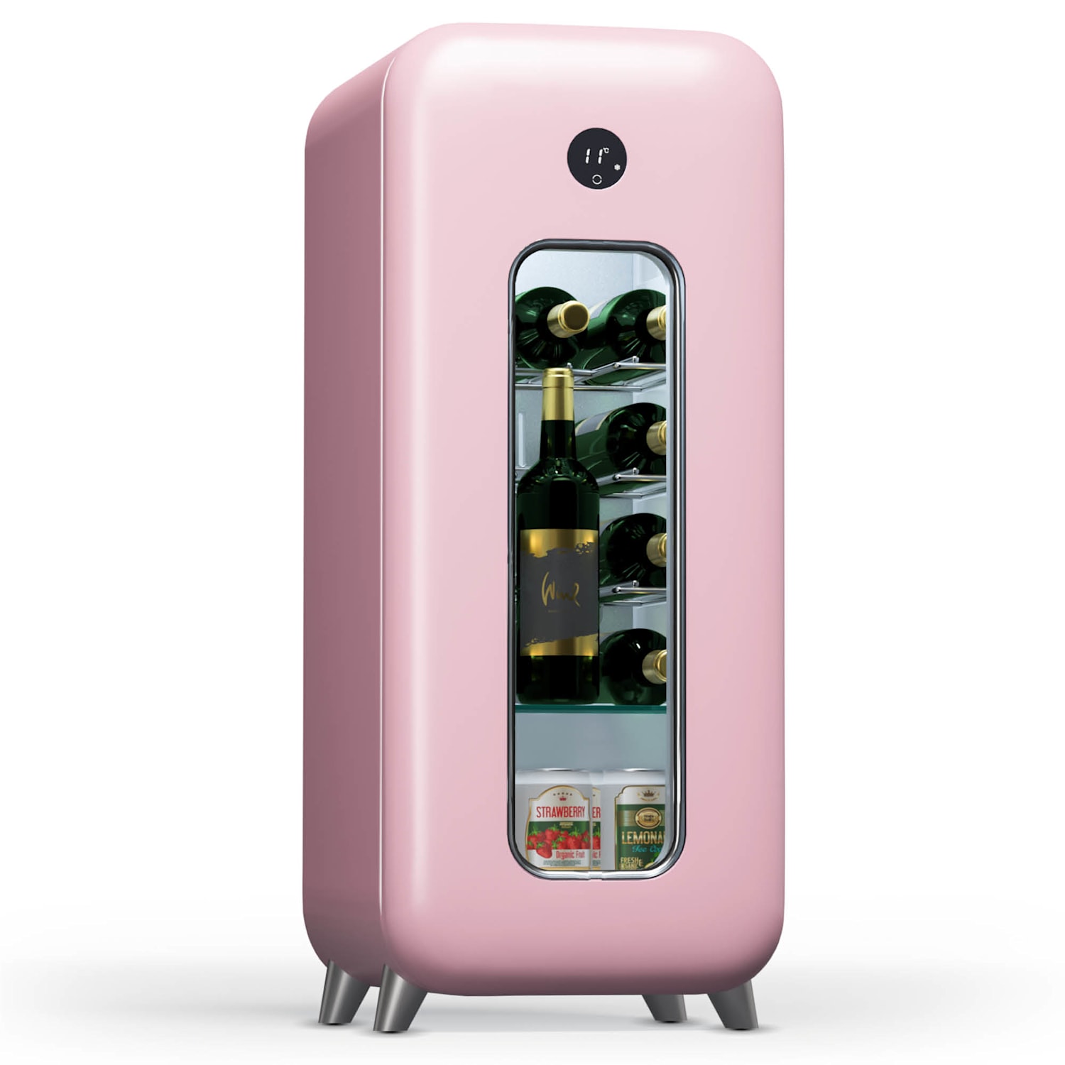 Shirley 15 Uno, chłodziarka do wina, 48 l, 15 butelek, 5-20°C, dotykowy panel sterowania, styl retro