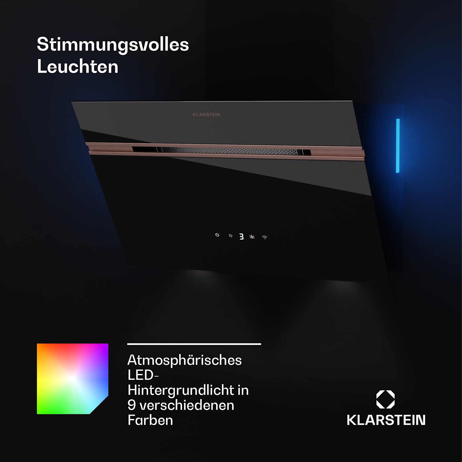 Alina 3.0 60 Dunstabzugshaube 60cm 600m³/h LED-Display Ambientelicht WiFi 
