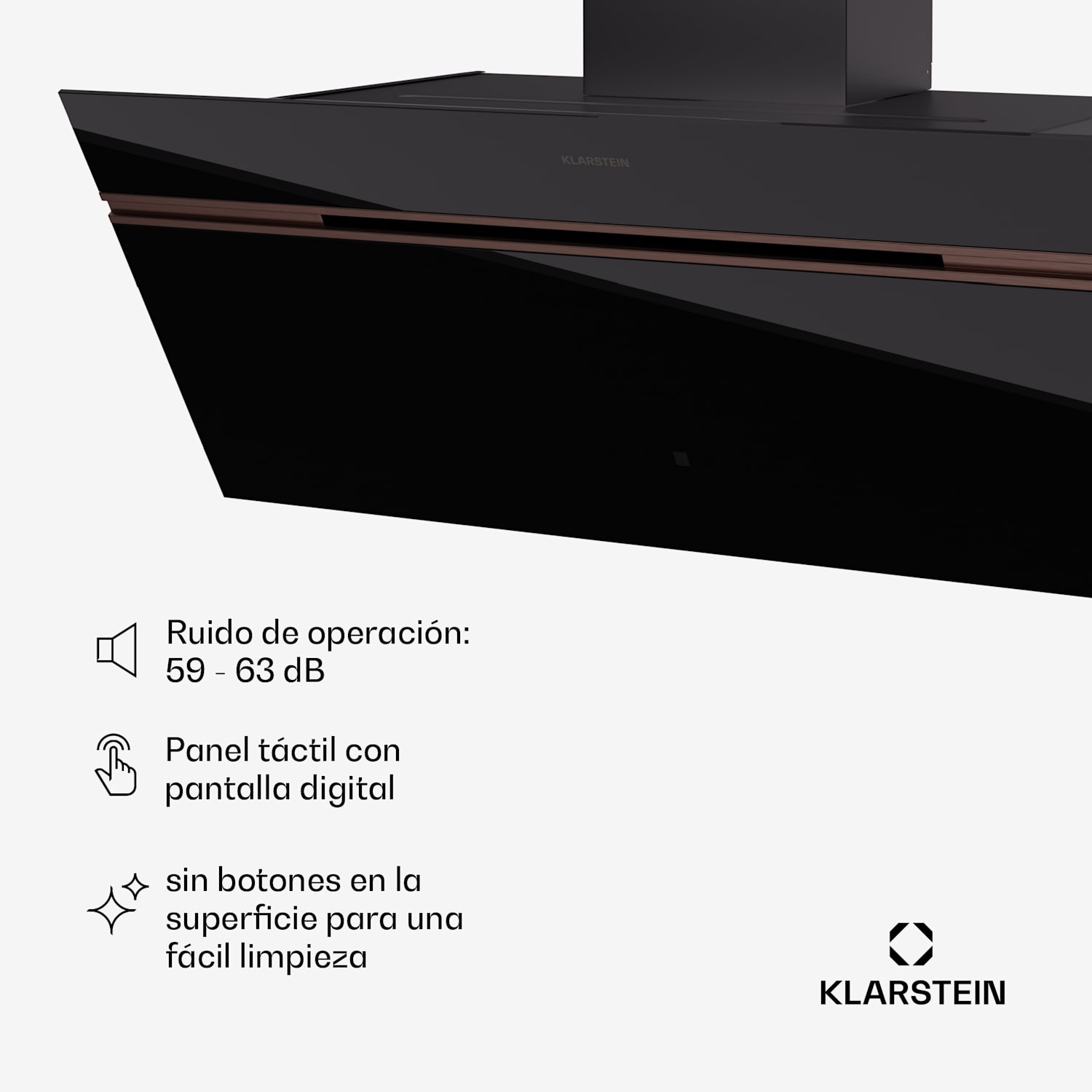 Alina 3.0 90 Campana extractora 90 cm 600 m³/h Pantalla LED Luz ambiente WiFi 