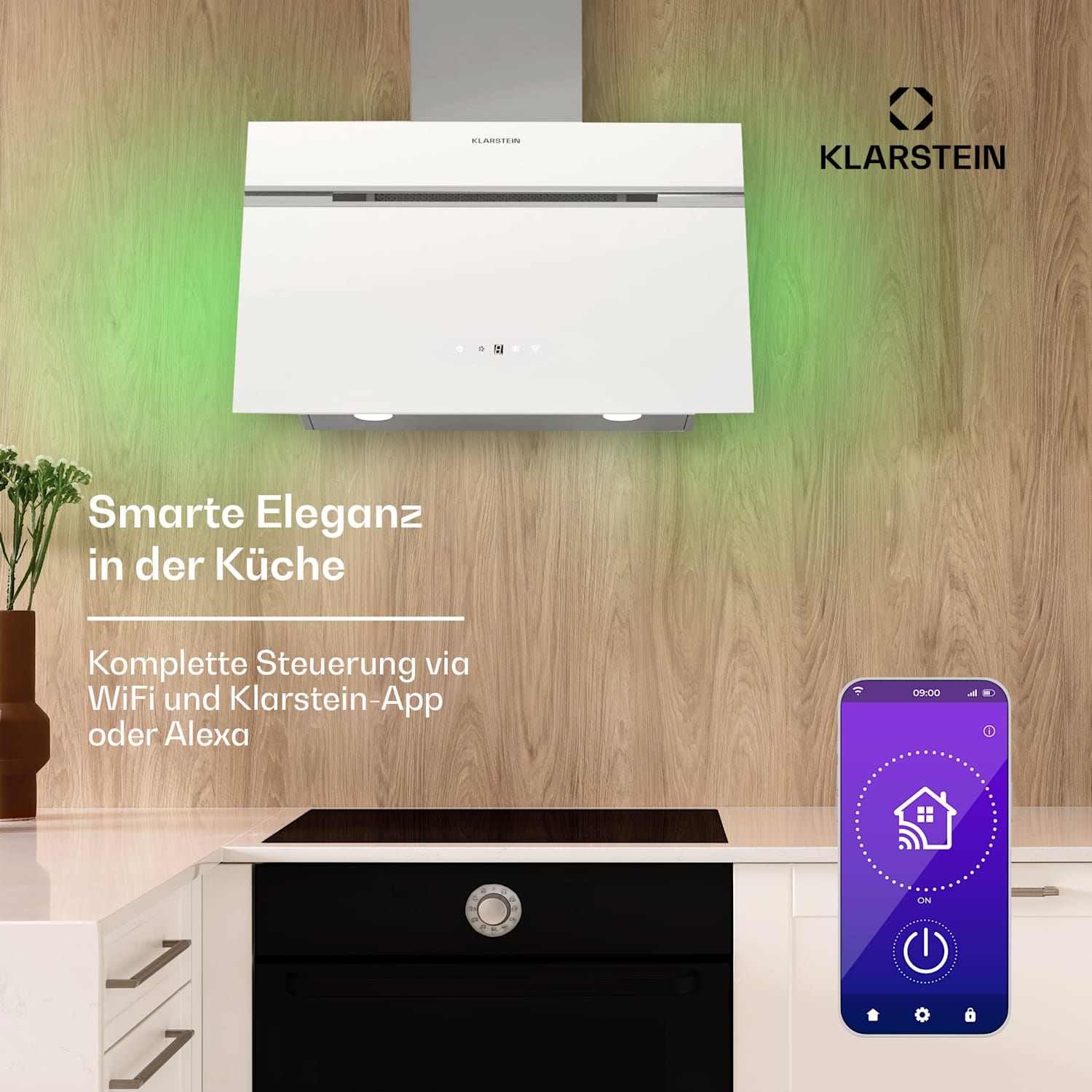 Alina 3.0 60 Dunstabzugshaube 60cm 600m³/h LED-Display Ambientelicht WiFi 