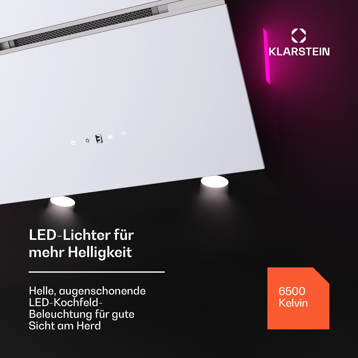Alina 3.0 60 Dunstabzugshaube 60cm 600m³/h LED-Display Ambientelicht WiFi 