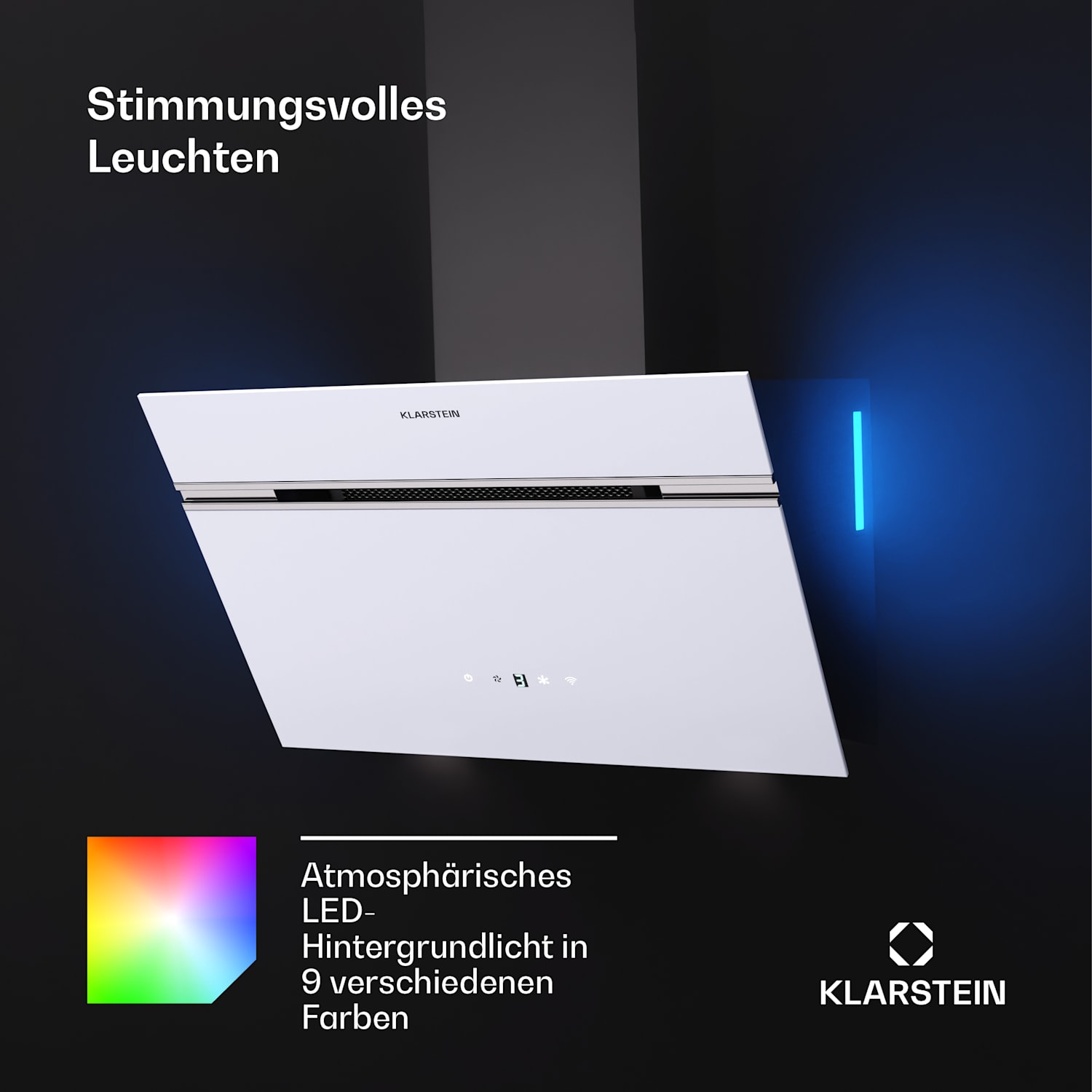 Alina 3.0 60 Dunstabzugshaube 60cm 600m³/h LED-Display Ambientelicht WiFi 