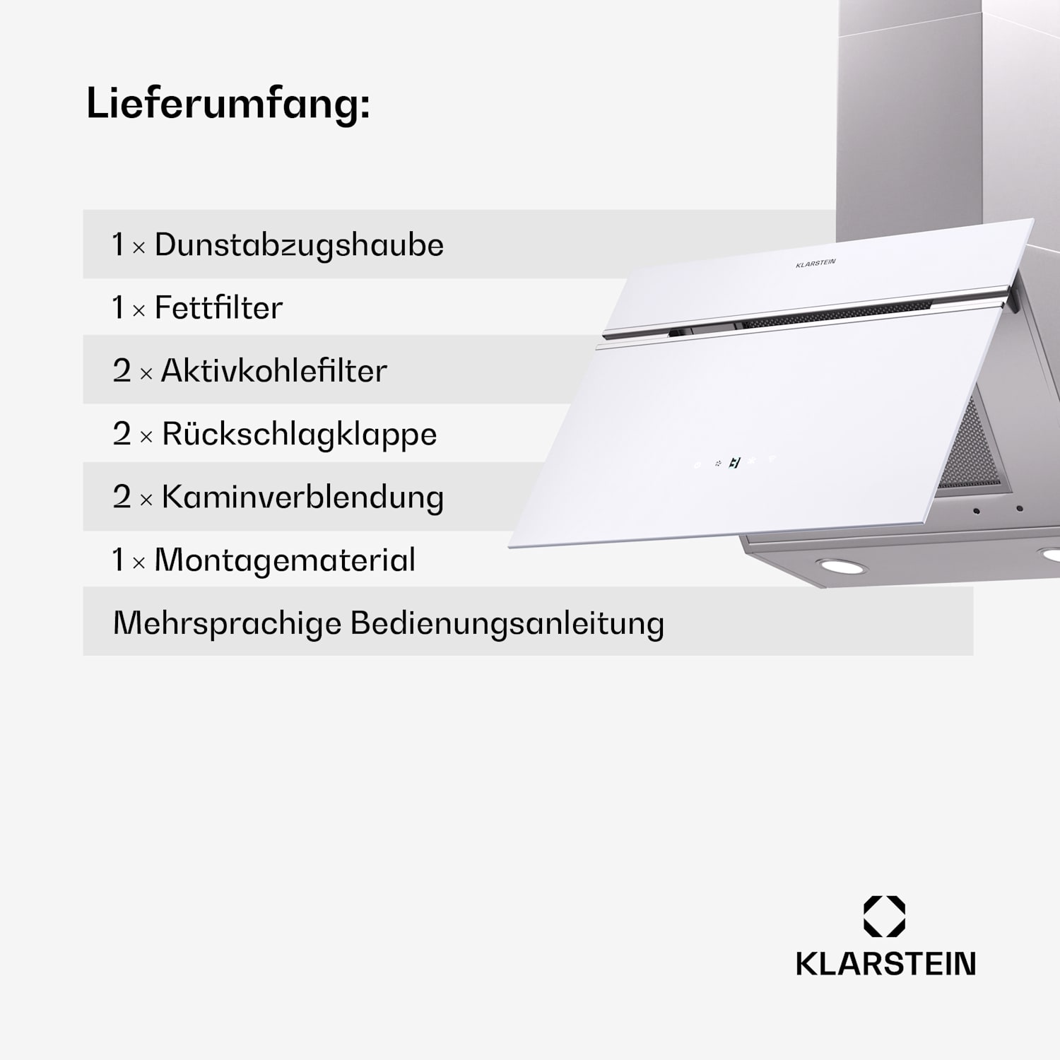 Alina 3.0 60 Dunstabzugshaube 60cm 600m³/h LED-Display Ambientelicht WiFi 