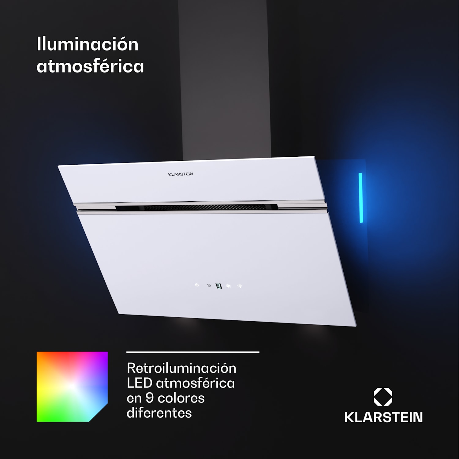 Alina 3.0 60 Campana extractora 60cm 600m³/h Pantalla LED Luz ambiente WiFi 