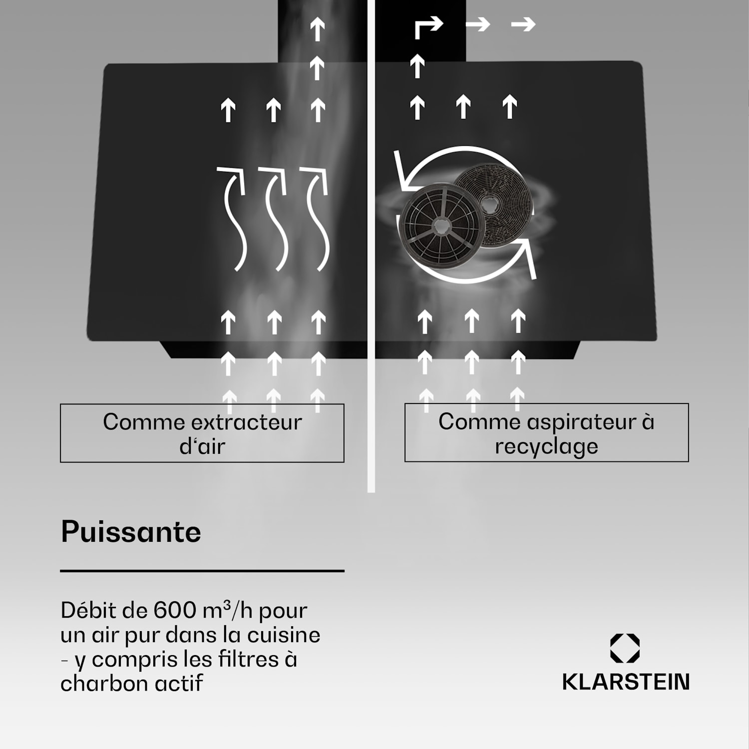 Alina 3.0 60 afzuigkap 60cm 600m³/h LED-display sfeerlicht WiFi 