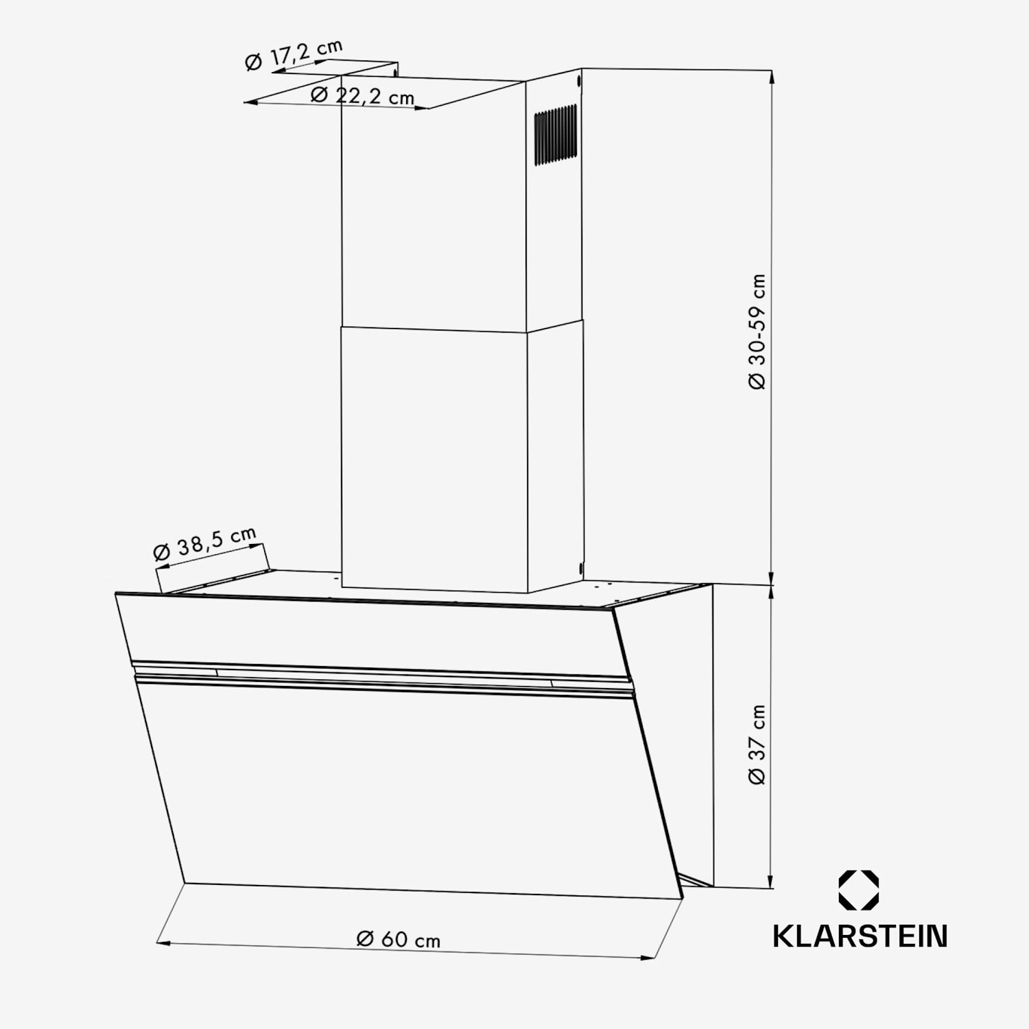 Alina 60, kuhinjska napa, 60 cm, 600 m³/h, LED osvetlitev, steklena sprednja stran 60 cm | Rdeča