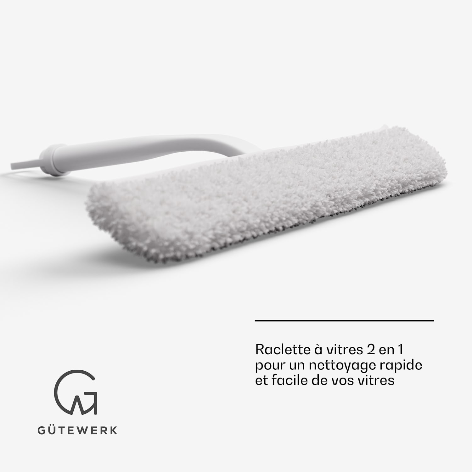 Blaze 2-en-1 raclette à vitres 28 cm raclette en silicone serpillière en microfibre 28 cm | Blanc