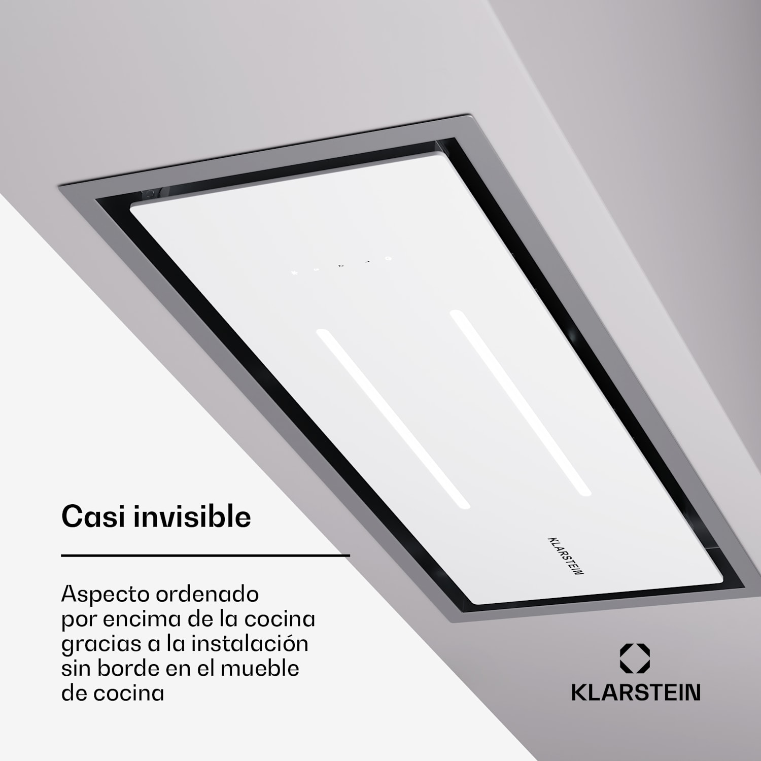 High Line Eco 77 Campana de techo 77 cm 436 m³/h control remoto de etapas luz ambiental 77 cm | Blanco