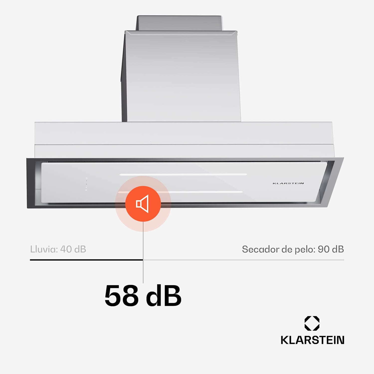 High Line Eco 77 Campana de techo 77 cm 436 m³/h control remoto de etapas luz ambiental 77 cm | Blanco