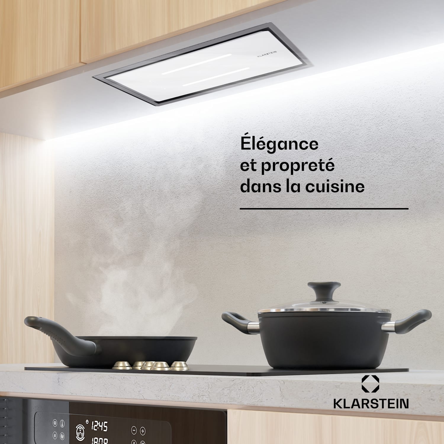 High Line Eco 77 plafond afzuigkap 77 cm 436 m³/h trapsgewijze afstandsbediening sfeerlicht 77 cm | Wit