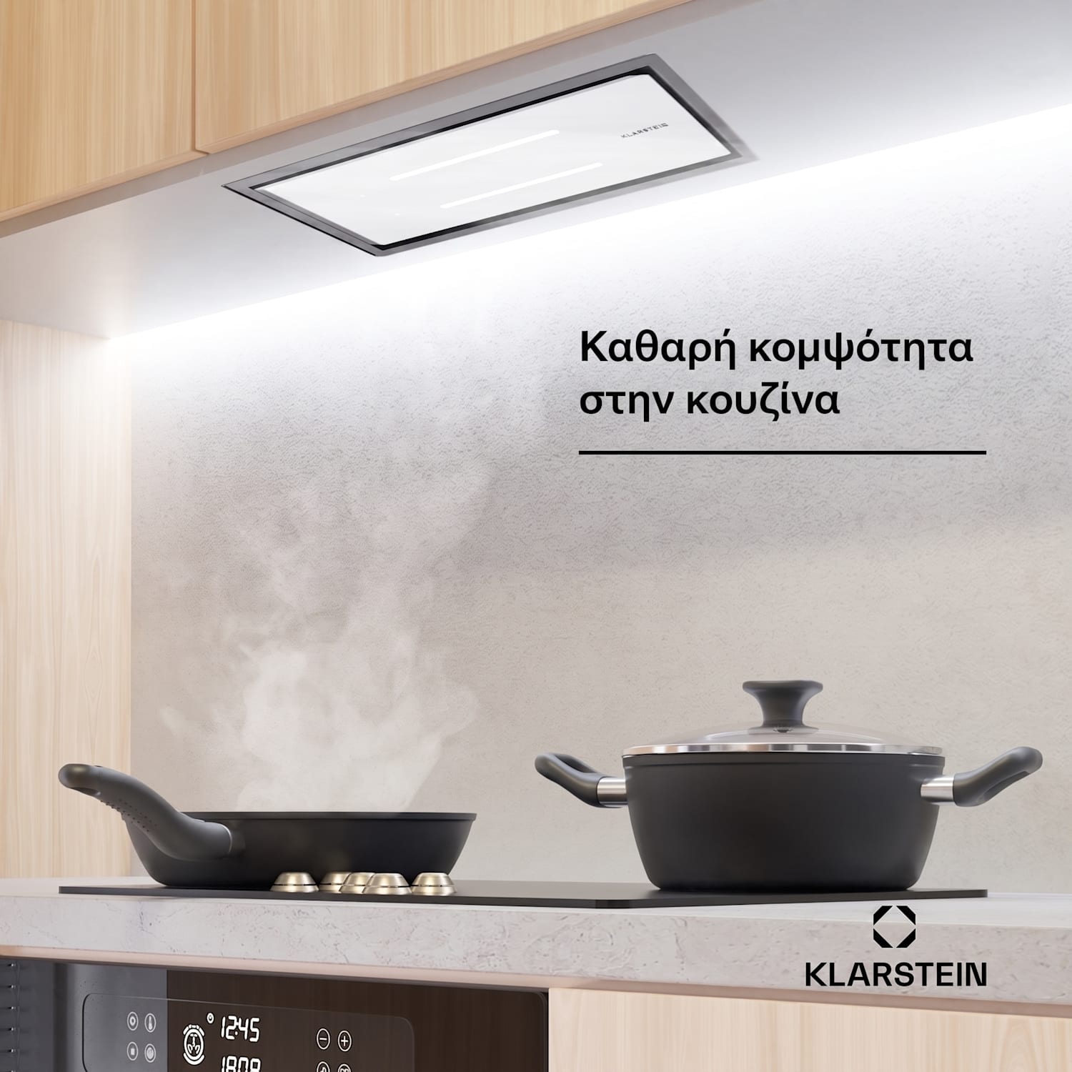 High Line Eco 77 απορροφητήρας οροφής 77 cm 436 m³/h ρύθμιση τηλεχειρισμού φωτισμός περιβάλλοντος 77 εκ | Λευκό