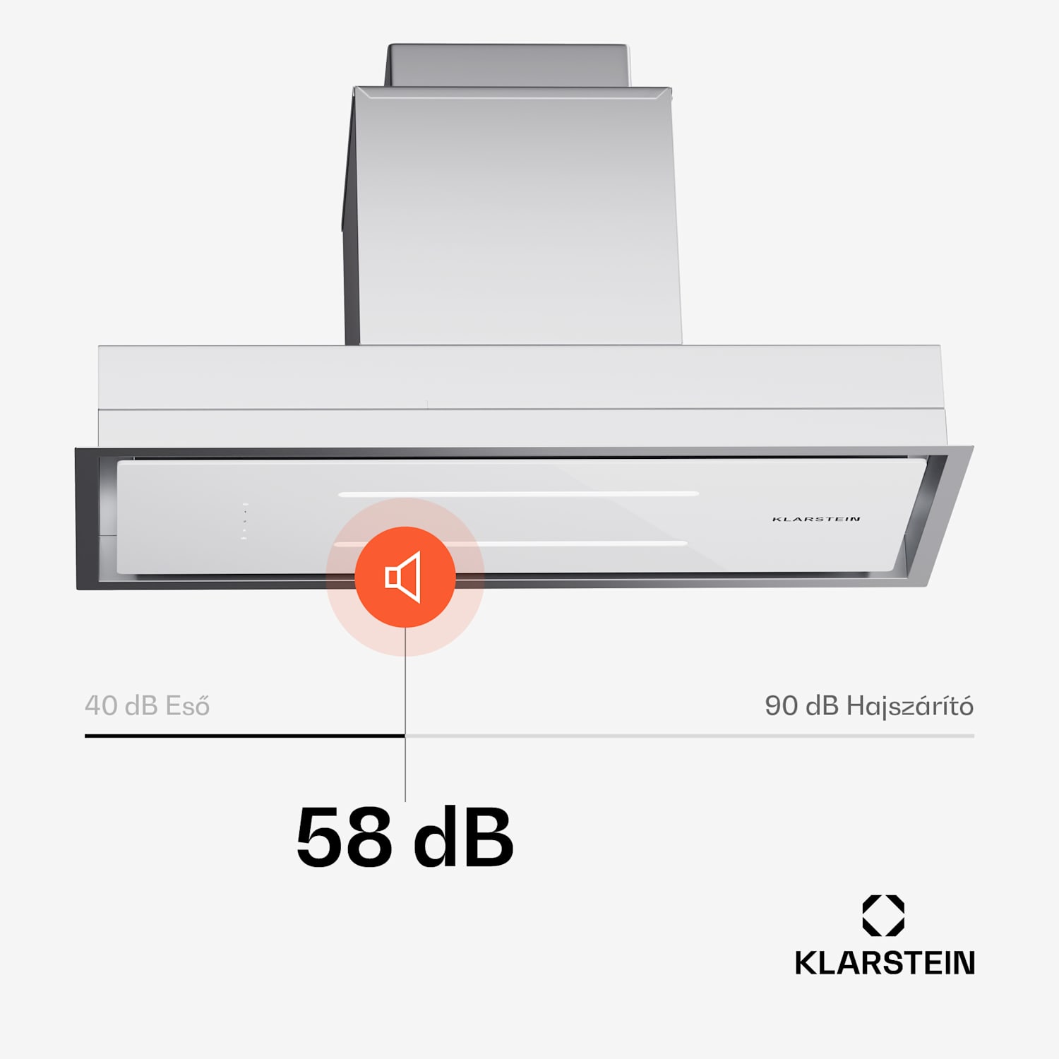 High Line Eco 77, Mennyezeti páraelszívó, 77 cm, 436 m³/ó, fokozatok, távirányító, környezeti világítás 77 cm | Fehér