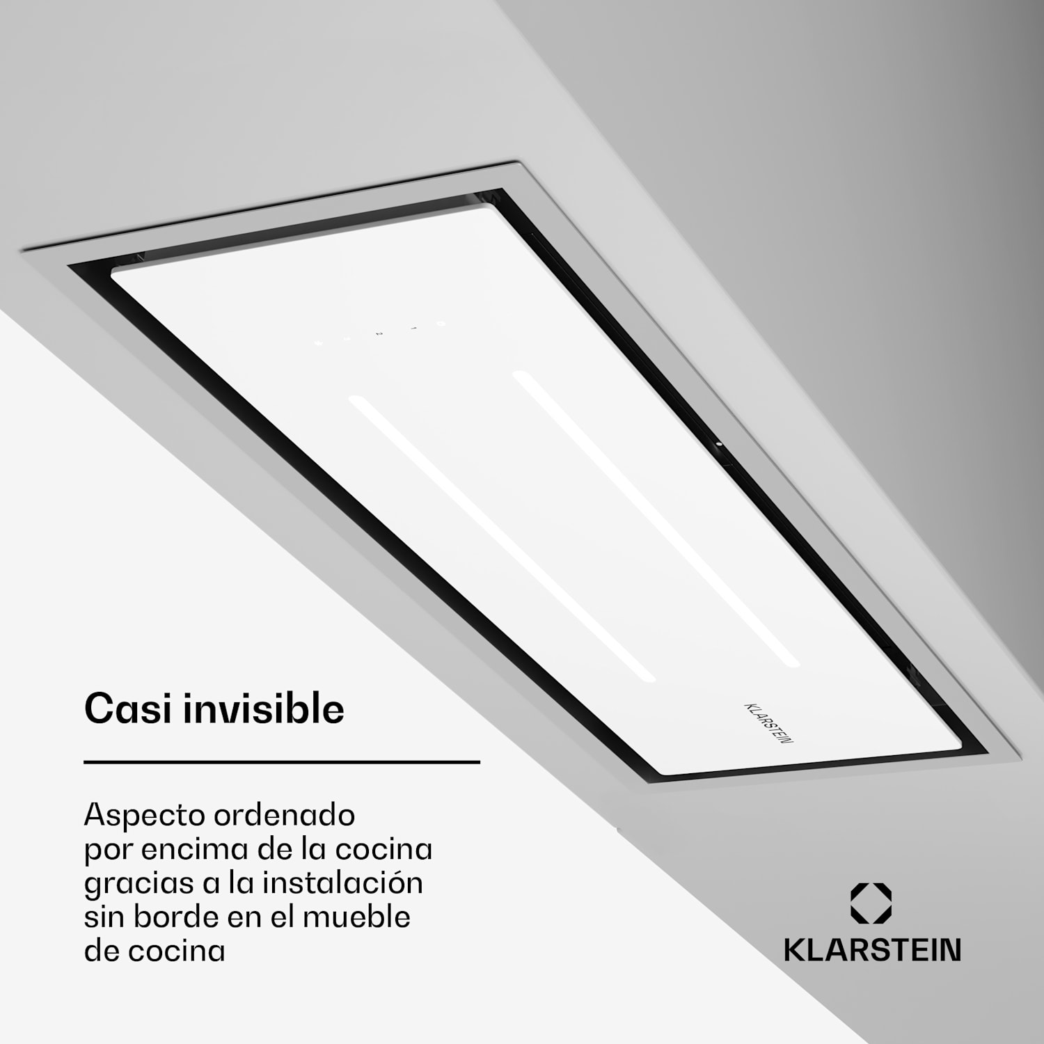 High Line Eco 90 Campana de techo 90 cm 436 m³/h con control remoto y luz ambiental 90 cm | Blanco