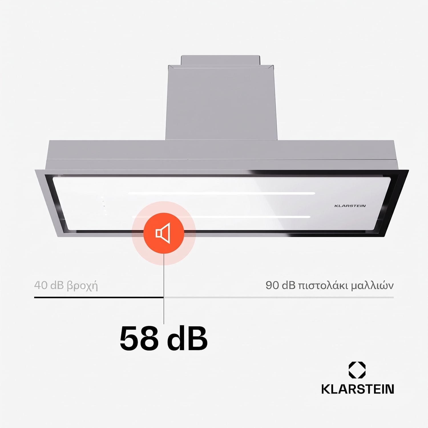High Line Eco 90 απορροφητήρας οροφής 90 cm 436 m³/h ρυθμιζόμενος τηλεχειρισμός φωτισμός περιβάλλοντος 90 εκ | Λευκό