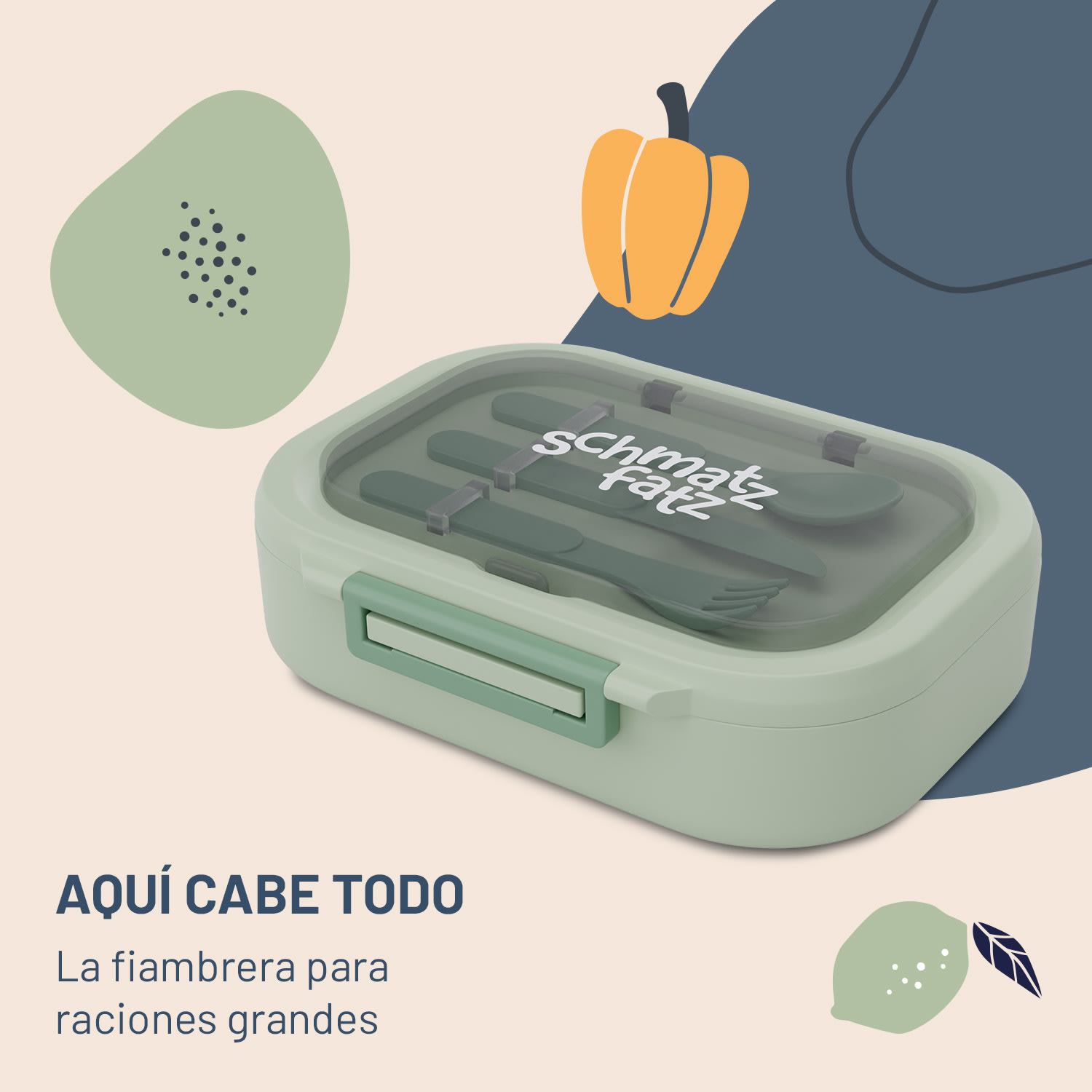 Bunko fiambrera 3 compartimentos 3 piezas Medidas: aprox. 21 x 14,5 x 5,5 cm (ancho x alto x fondo) Musgo