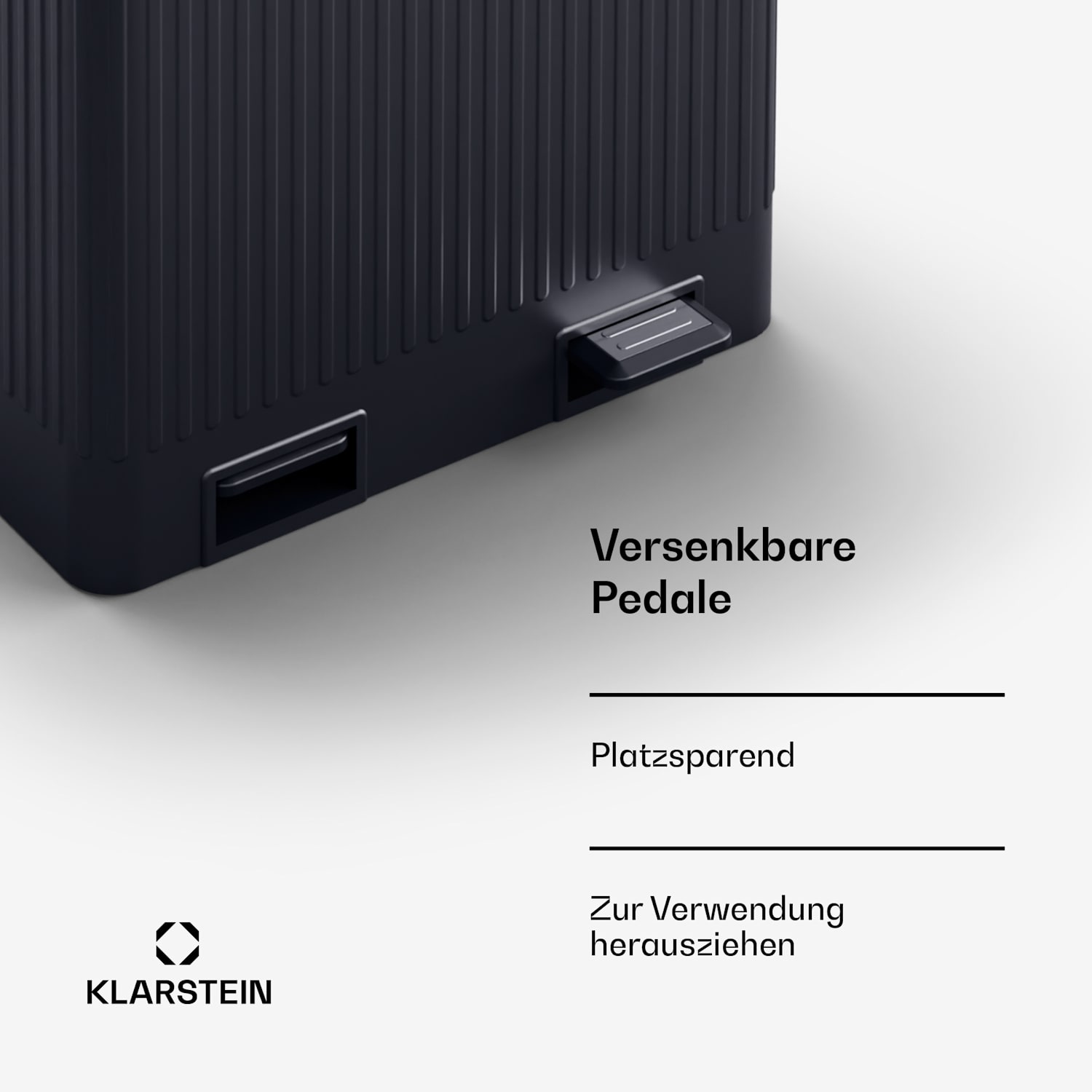 Grama 40 Treteimer 40L / 2x20L geräuschlos PP Retro 40 Ltr | Schwarz