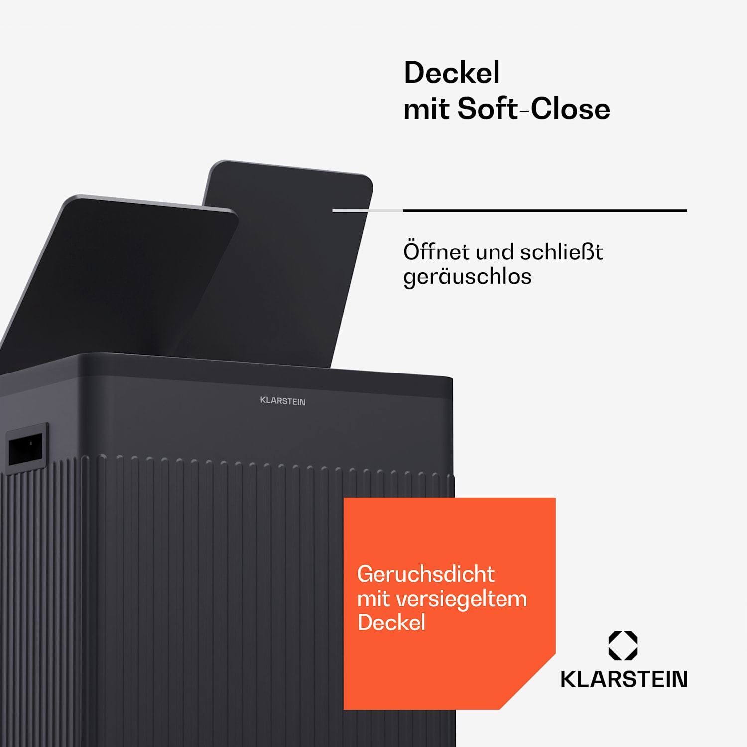 Grama 40 Treteimer 40L / 2x20L geräuschlos PP Retro 40 Ltr | Schwarz