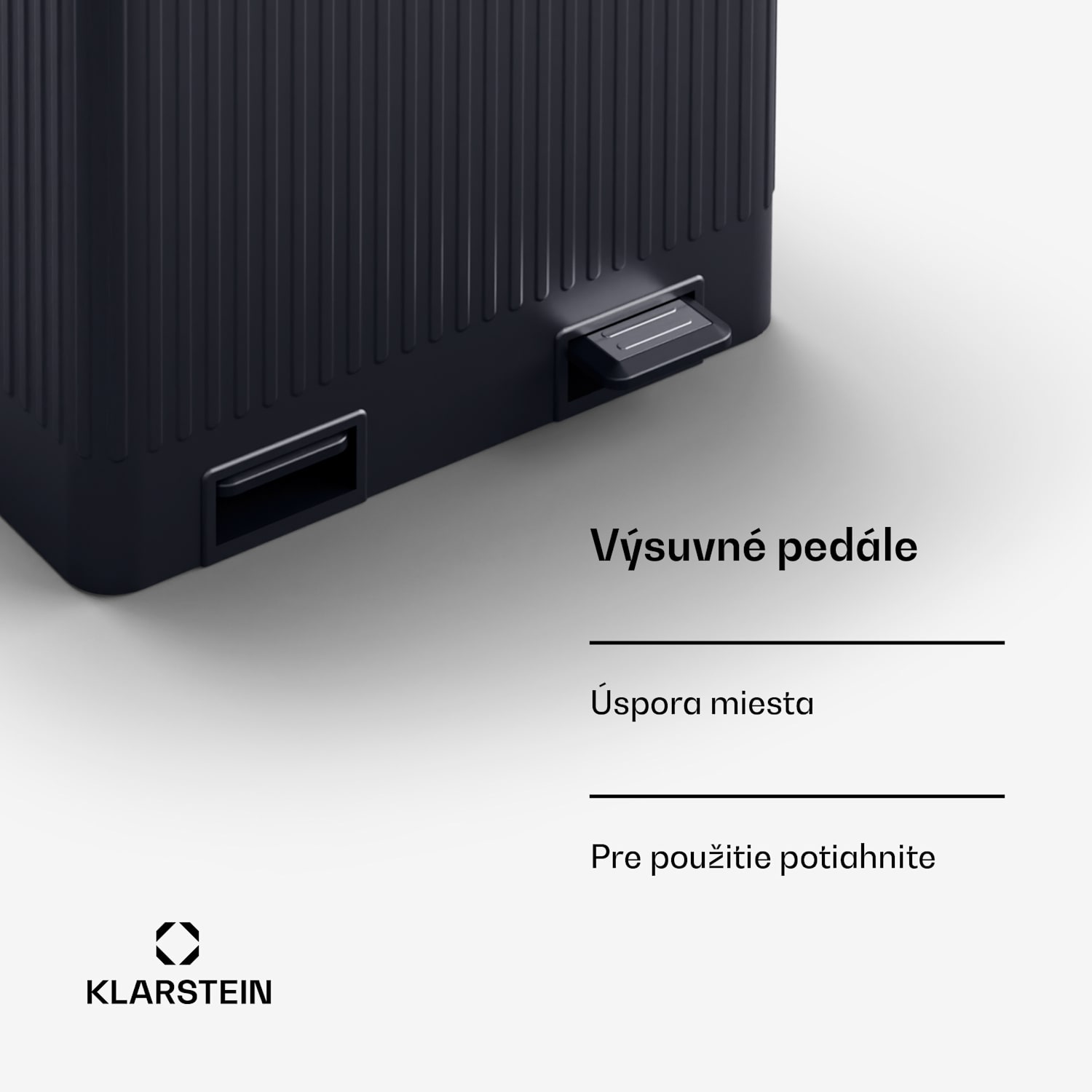 Grama 40, pedálový kôš, 40L / 2x20L, bezhlučný, PP plast, retro 40 litrov | Čierna