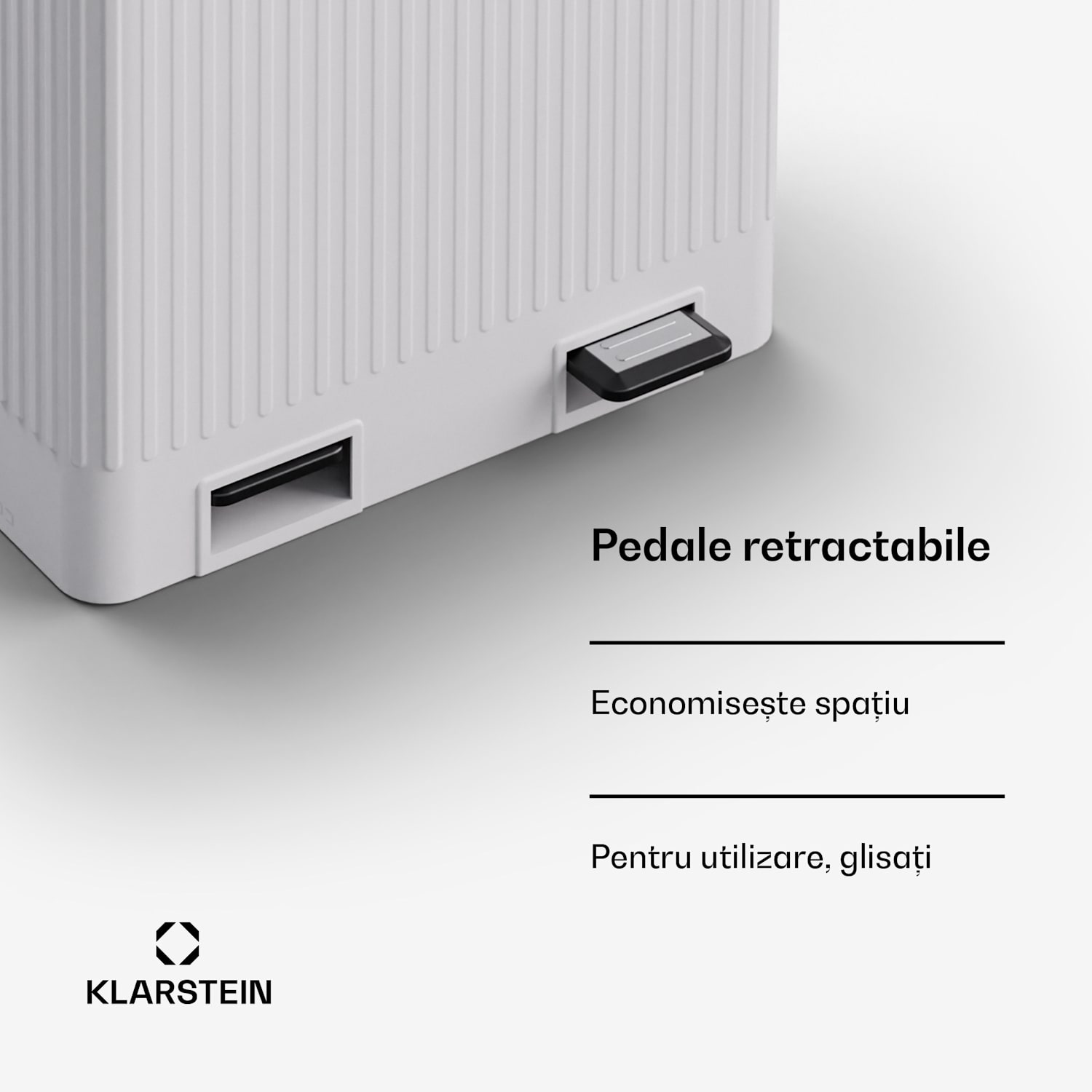 Grama 40, coș de gunoi cu pedale, 40 L / 2 x 20 L, silențios, plastic PP, retro 40 L | Alb