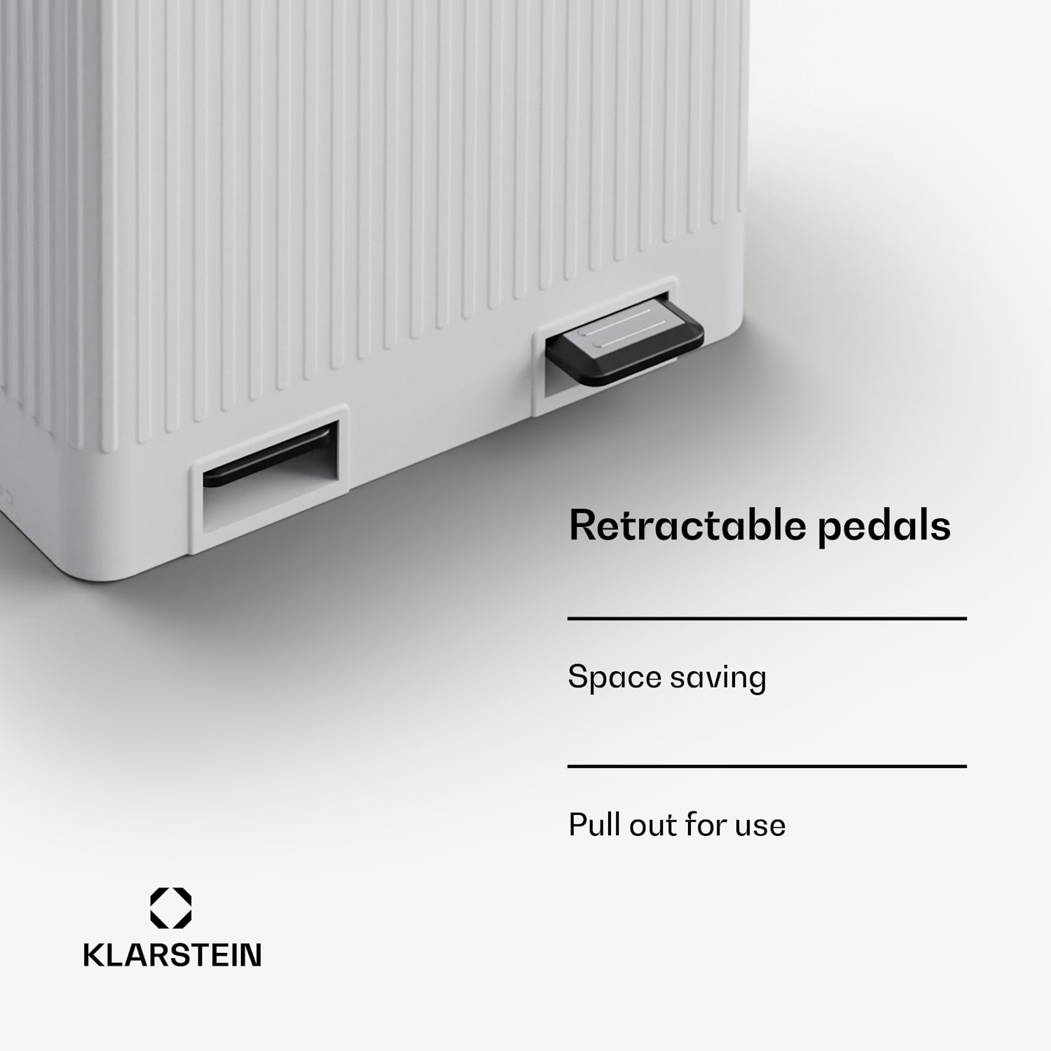 Grama 40 pedal bin 40L / 2x20L noiseless PP retro 40 Ltr | White