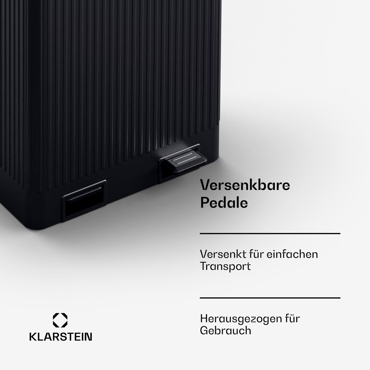 Grama 60 Treteimer 60L / 2x30L geräuschlos PP Retro 60 Ltr | Schwarz