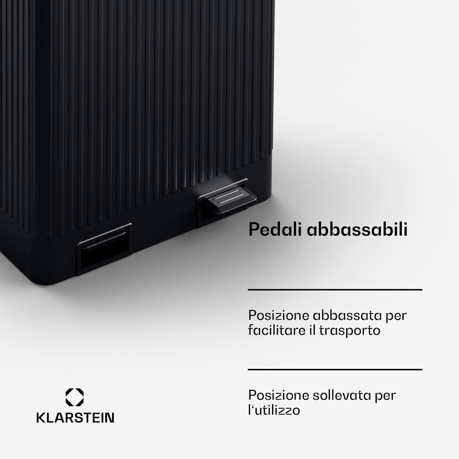 Grama 60 - Cestino a pedale, 60L/2x30L, silenzioso, PP, rétro 60 Ltr | Nero