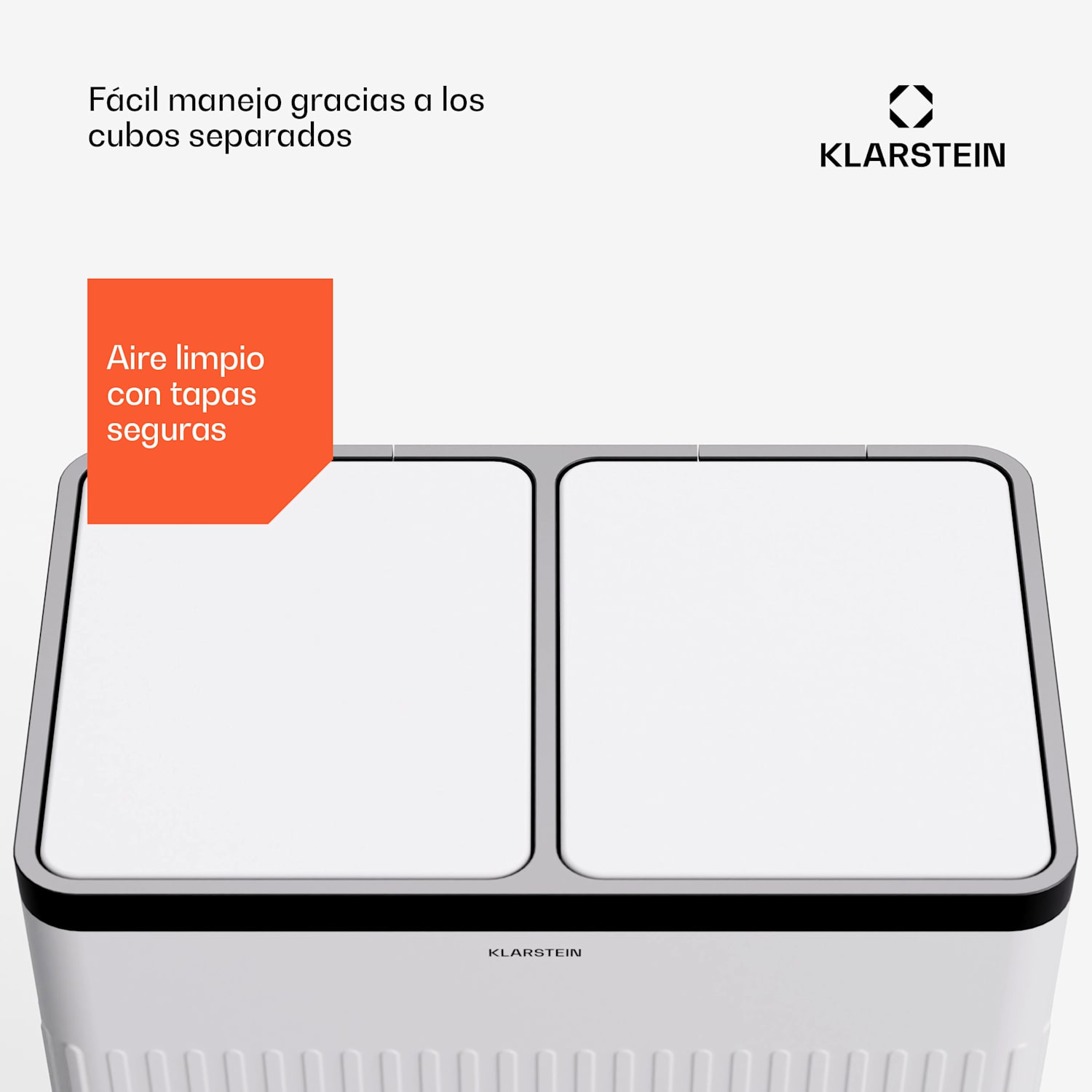 Cubo de pedal Grama 60L / 2x30L silencioso PP Retro 60 L | Blanco