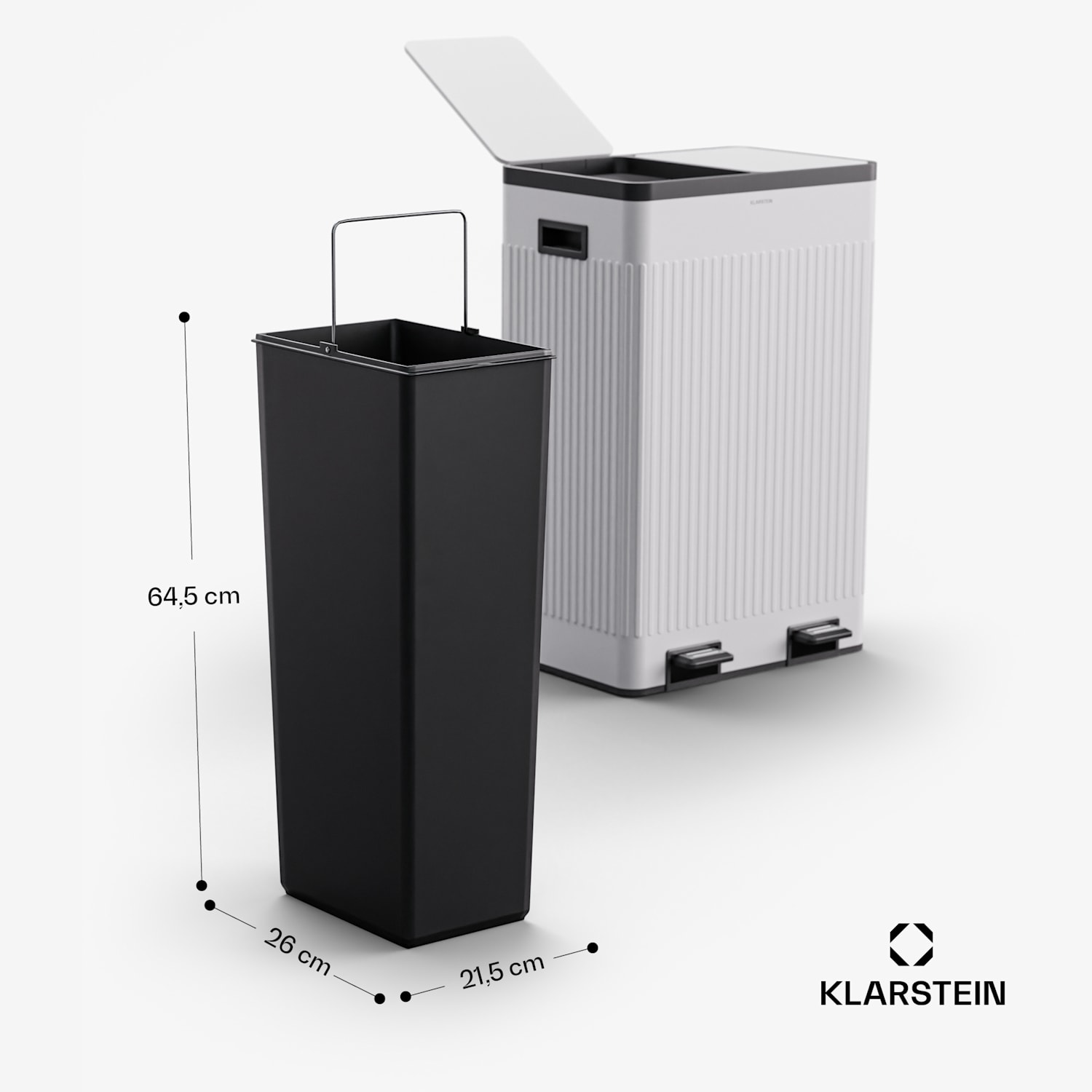 Cubo de pedal Grama 60L / 2x30L silencioso PP Retro 