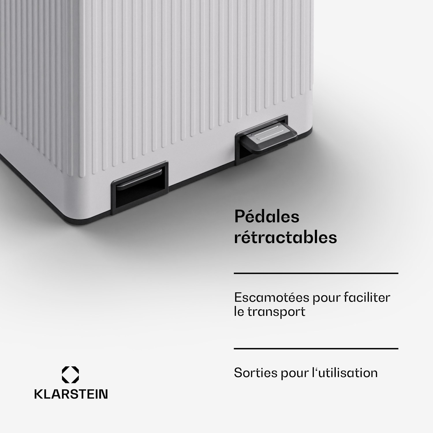 Grama 60 pedaalemmer 60L / 2x30L geruisloos PP retro 60 ltr | Wit