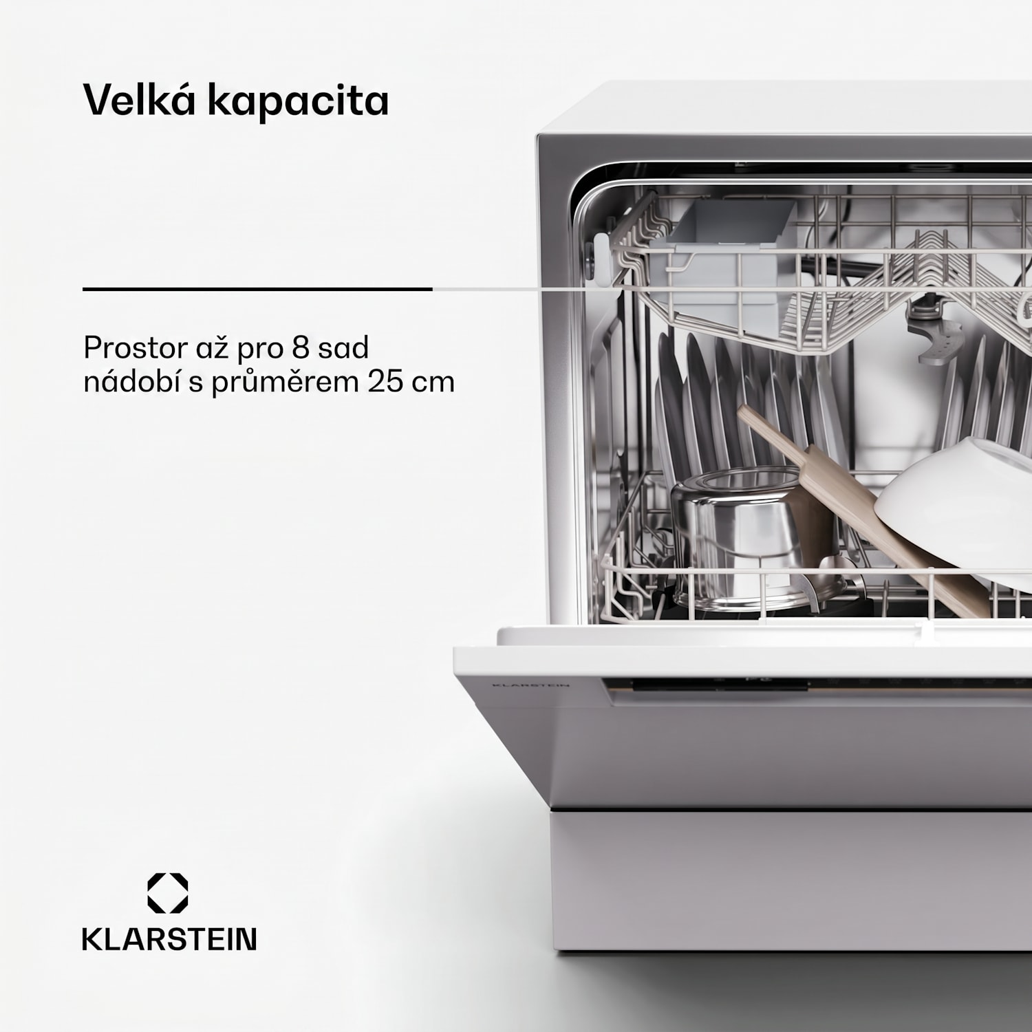 Amazonia Eco 8, myčka nádobí Červená / Stříbrná metalíza