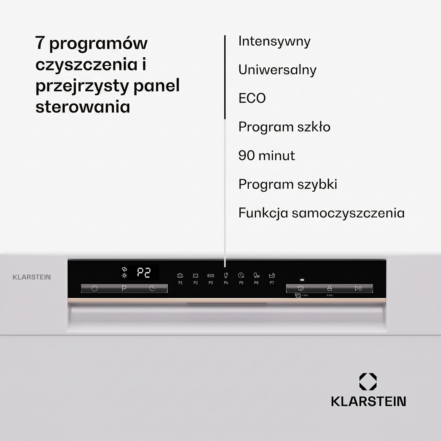 Amazonia Eco 8 zmywarka do naczyń Biały / Srebrny Metal