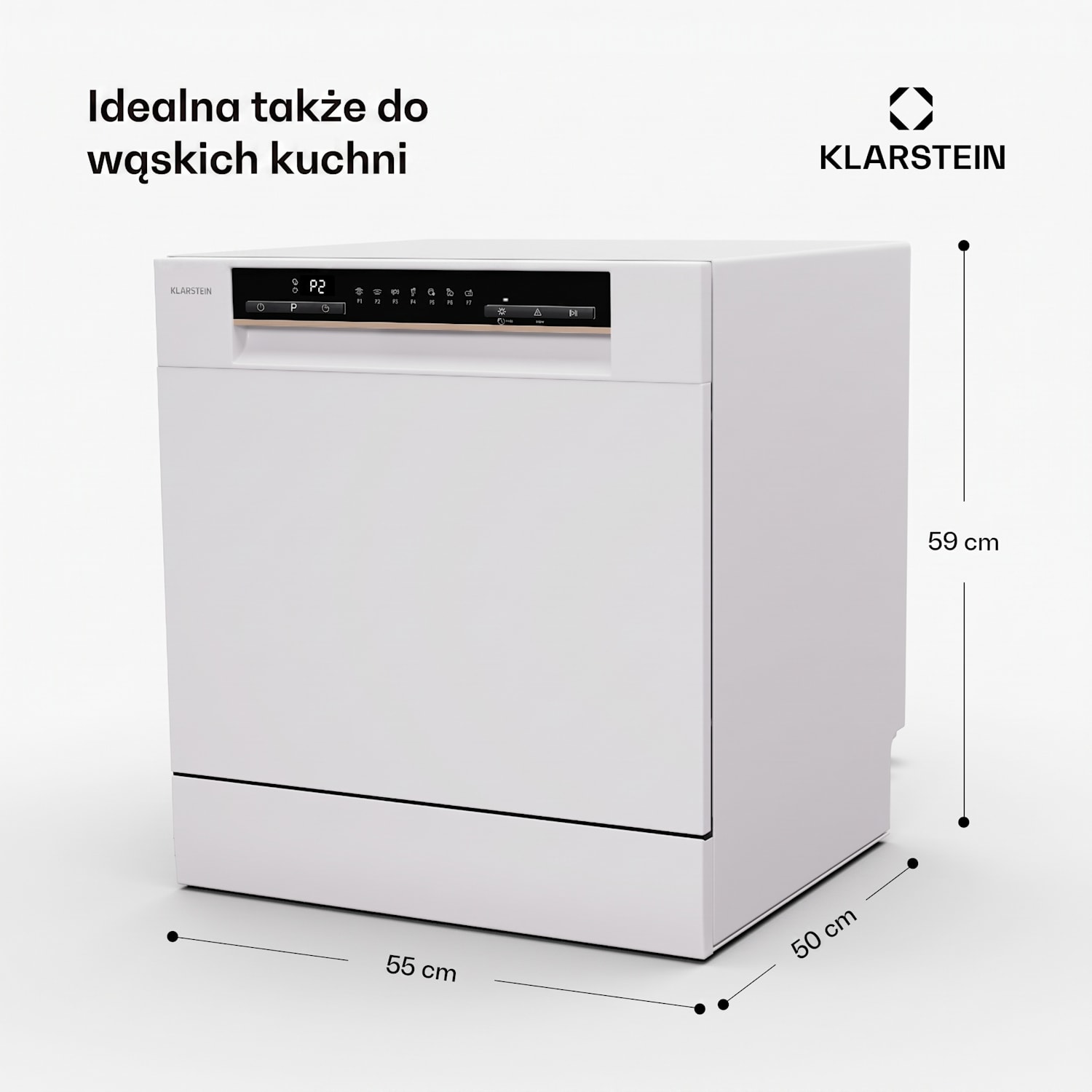 Amazonia Eco 8 zmywarka do naczyń Biały / Srebrny Metal