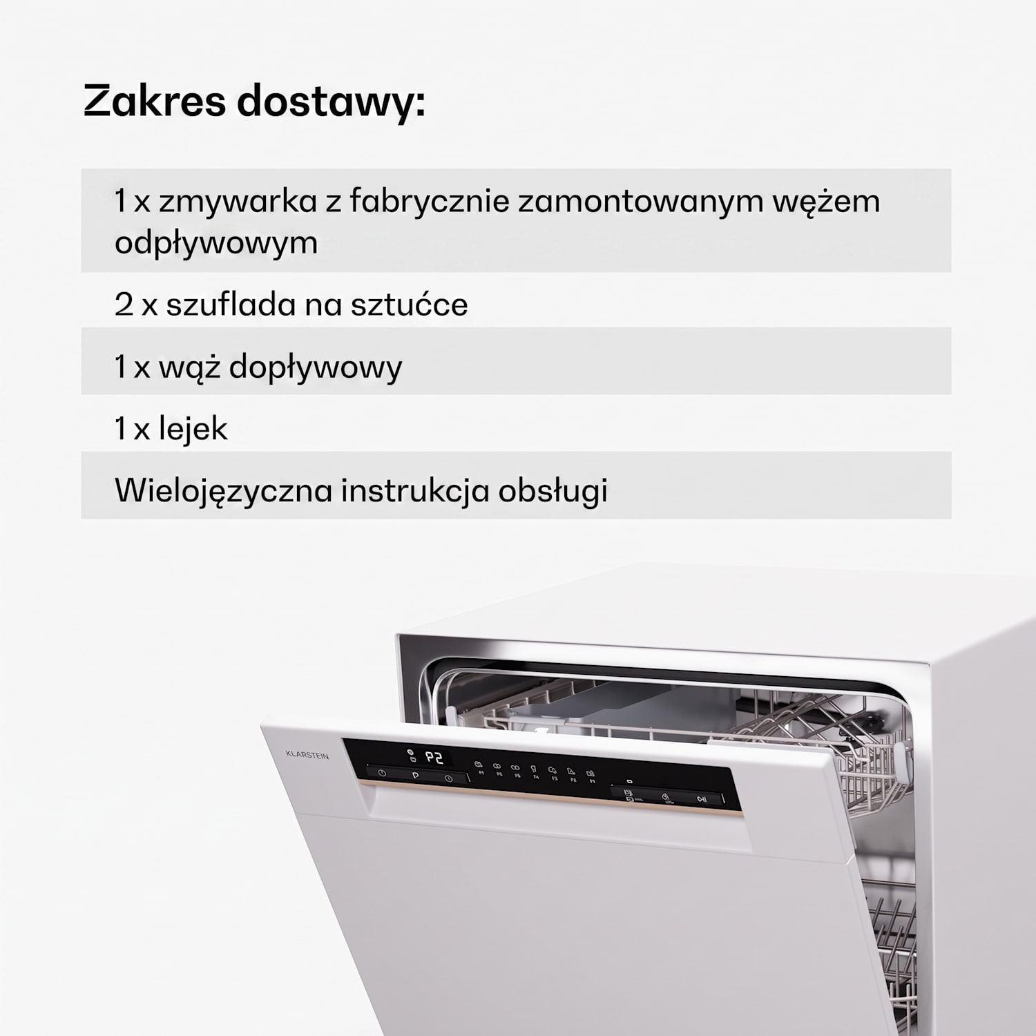 Amazonia Eco 8 zmywarka do naczyń Biały / Srebrny Metal
