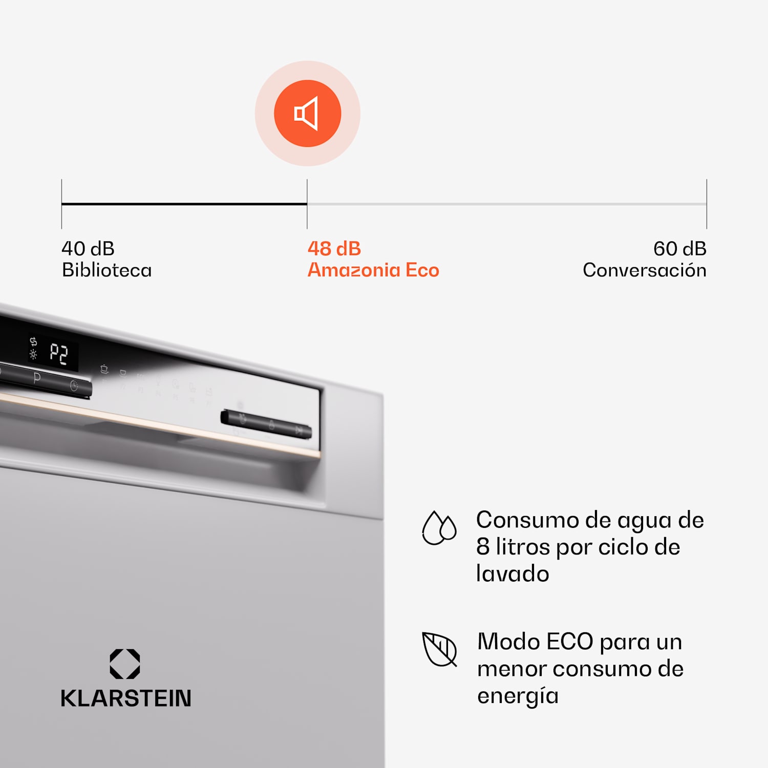 Amazonia 8 Dishwasher White / Silver Metallic