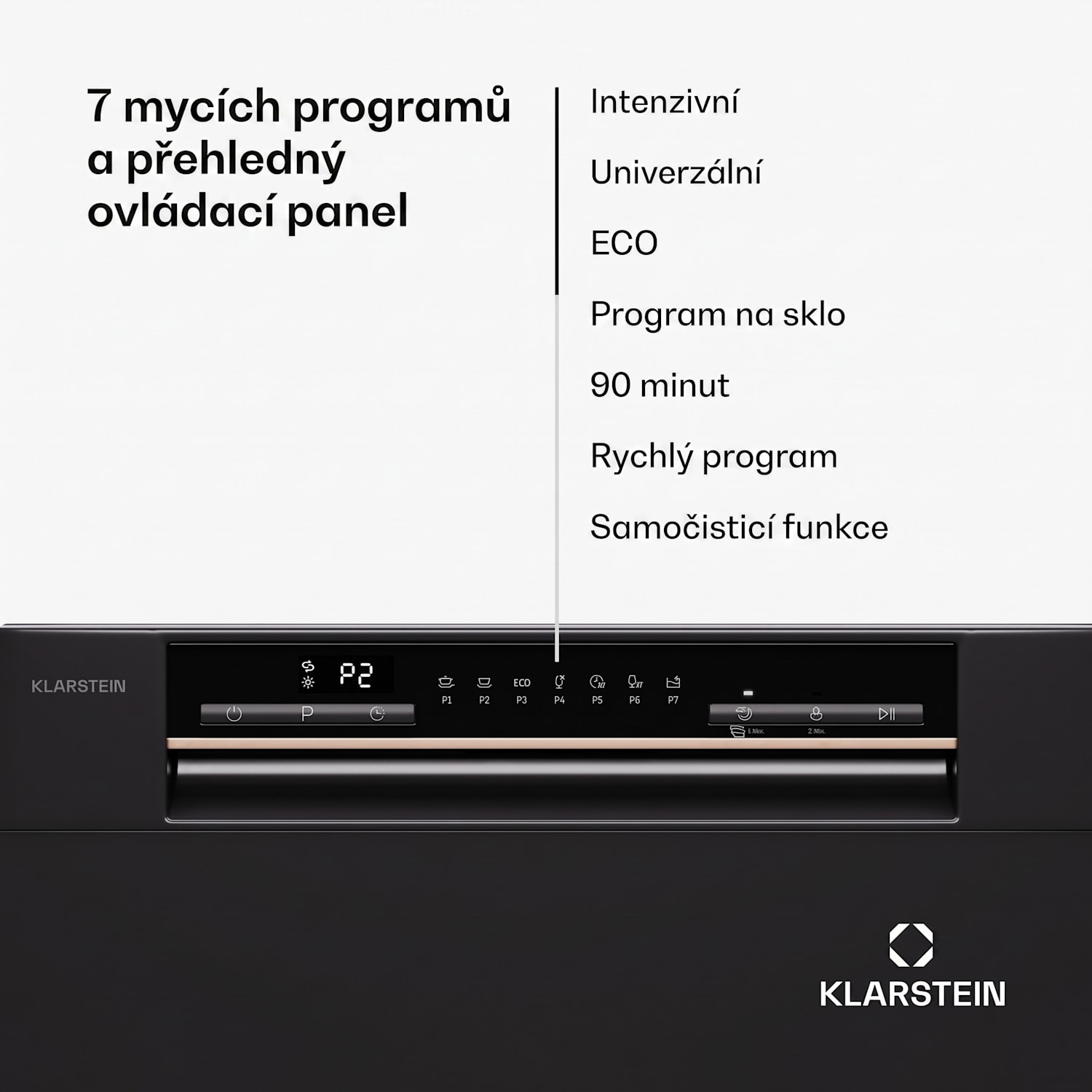Amazonia Eco 8, myčka nádobí Černá